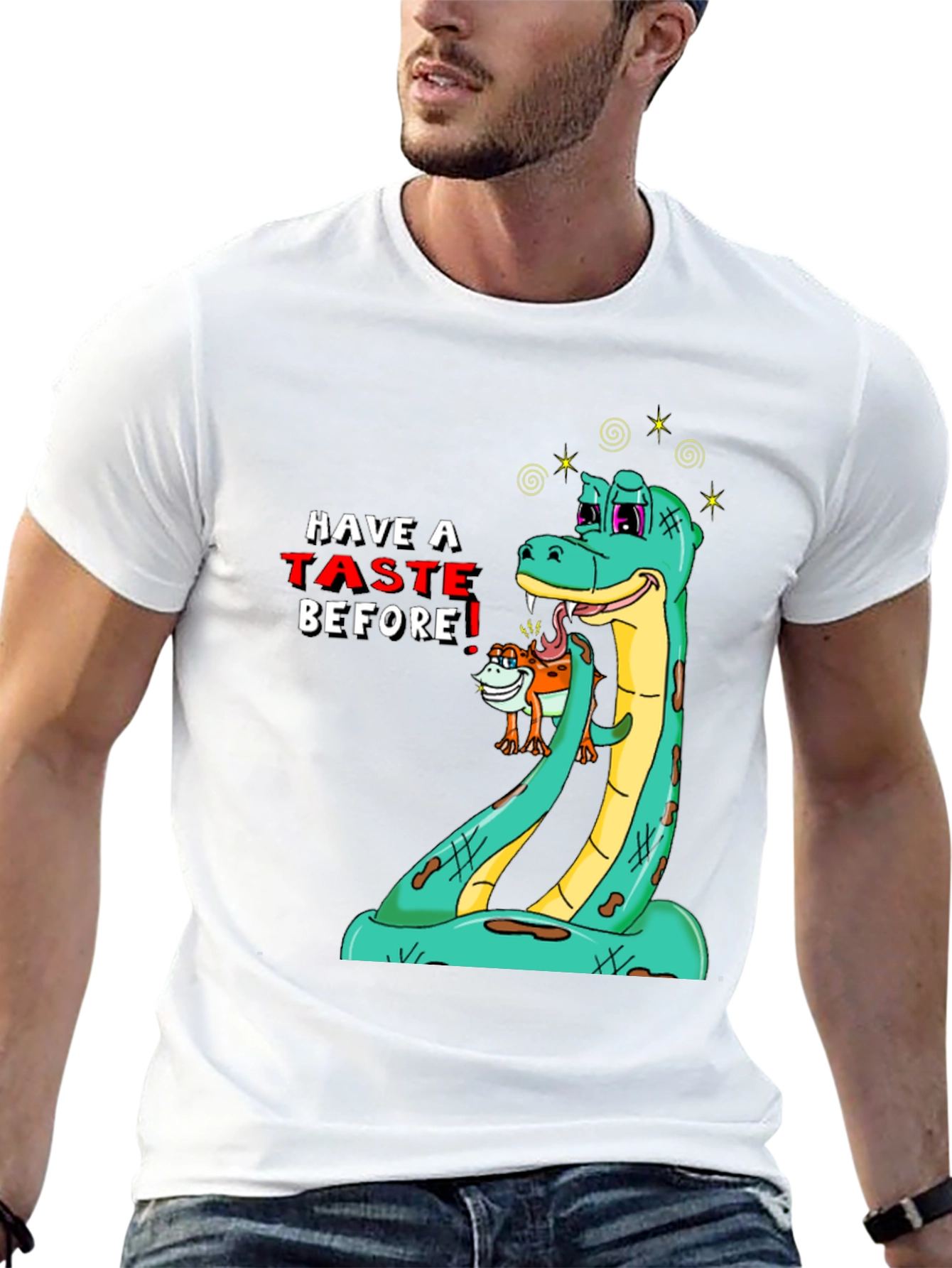 Black Funny Snake Tasting T-Shirt view 13
