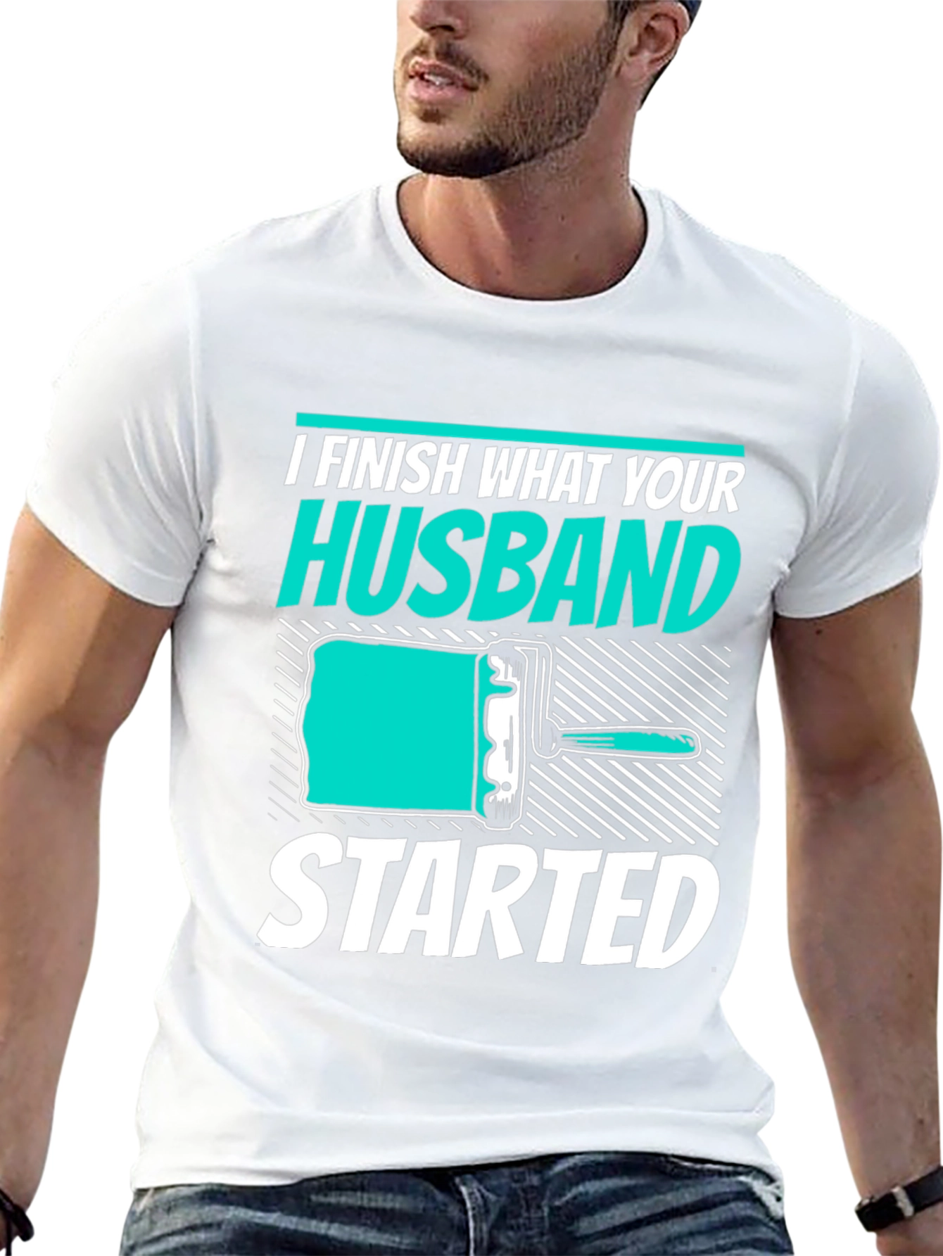 Black I Finish What Your Husband Started Funny T-Shirt view 13
