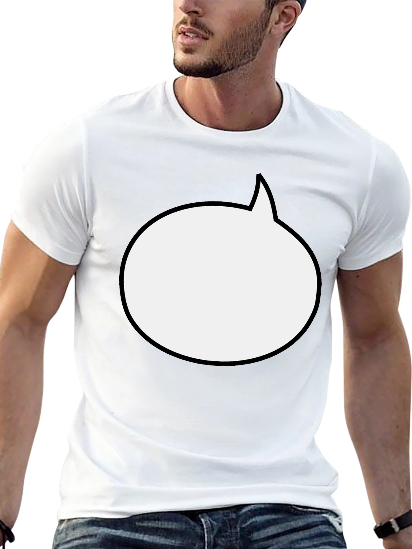 Black Comic Bubble Black T-Shirt view 13