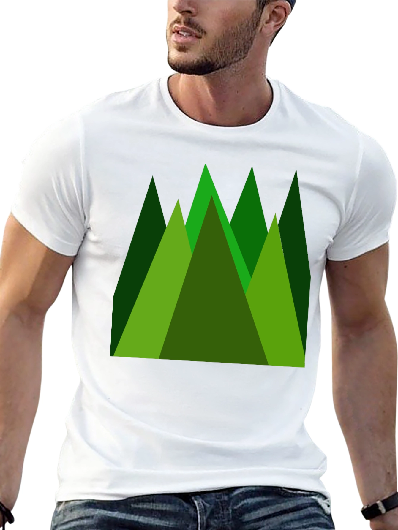 Black Geometric Mountain T-Shirt view 13