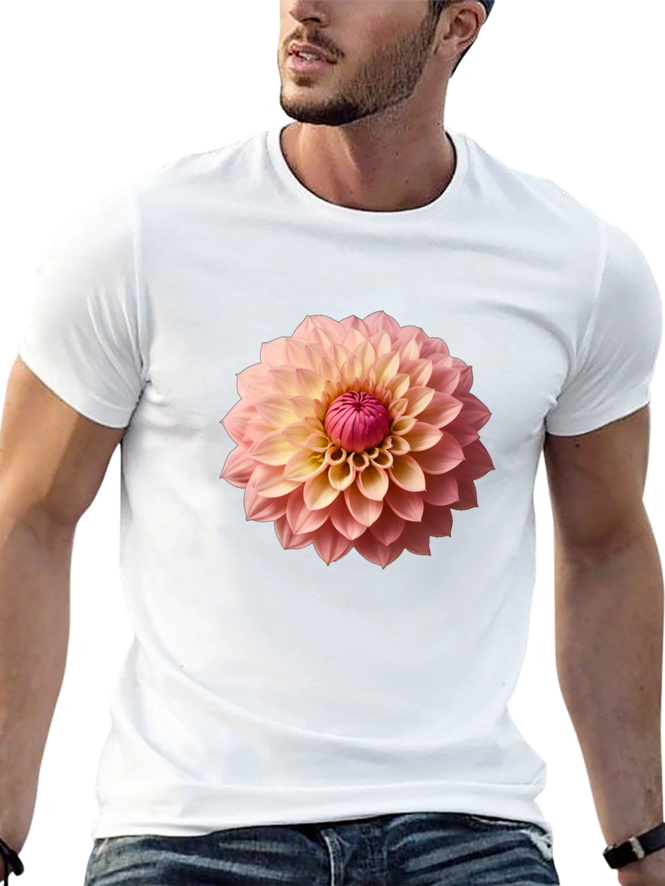 Black Floral Print Crew Neck Tee view 13