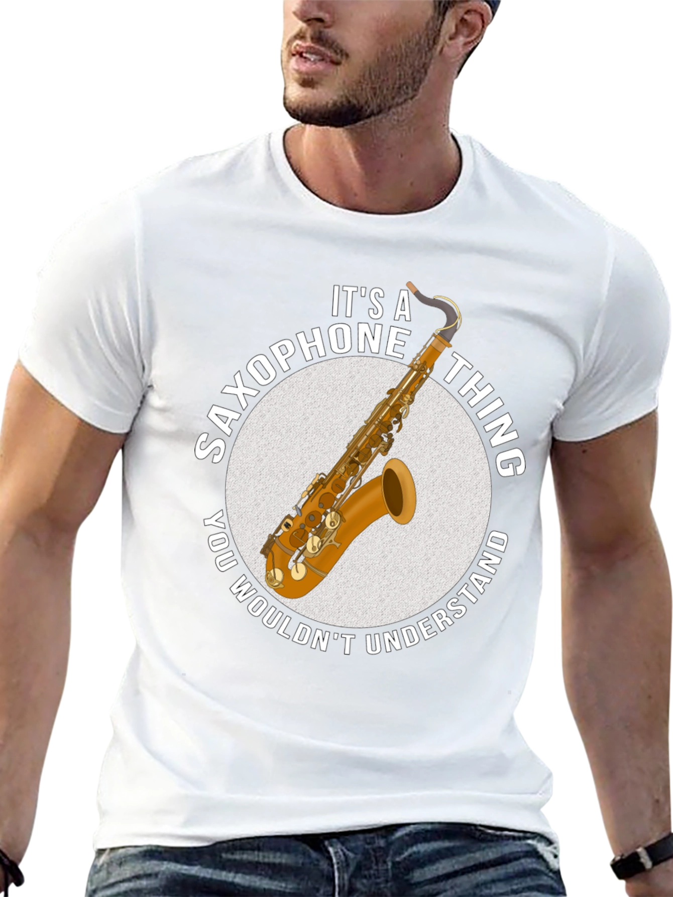 Black Saxophone Thing Graphic T-Shirt view 13