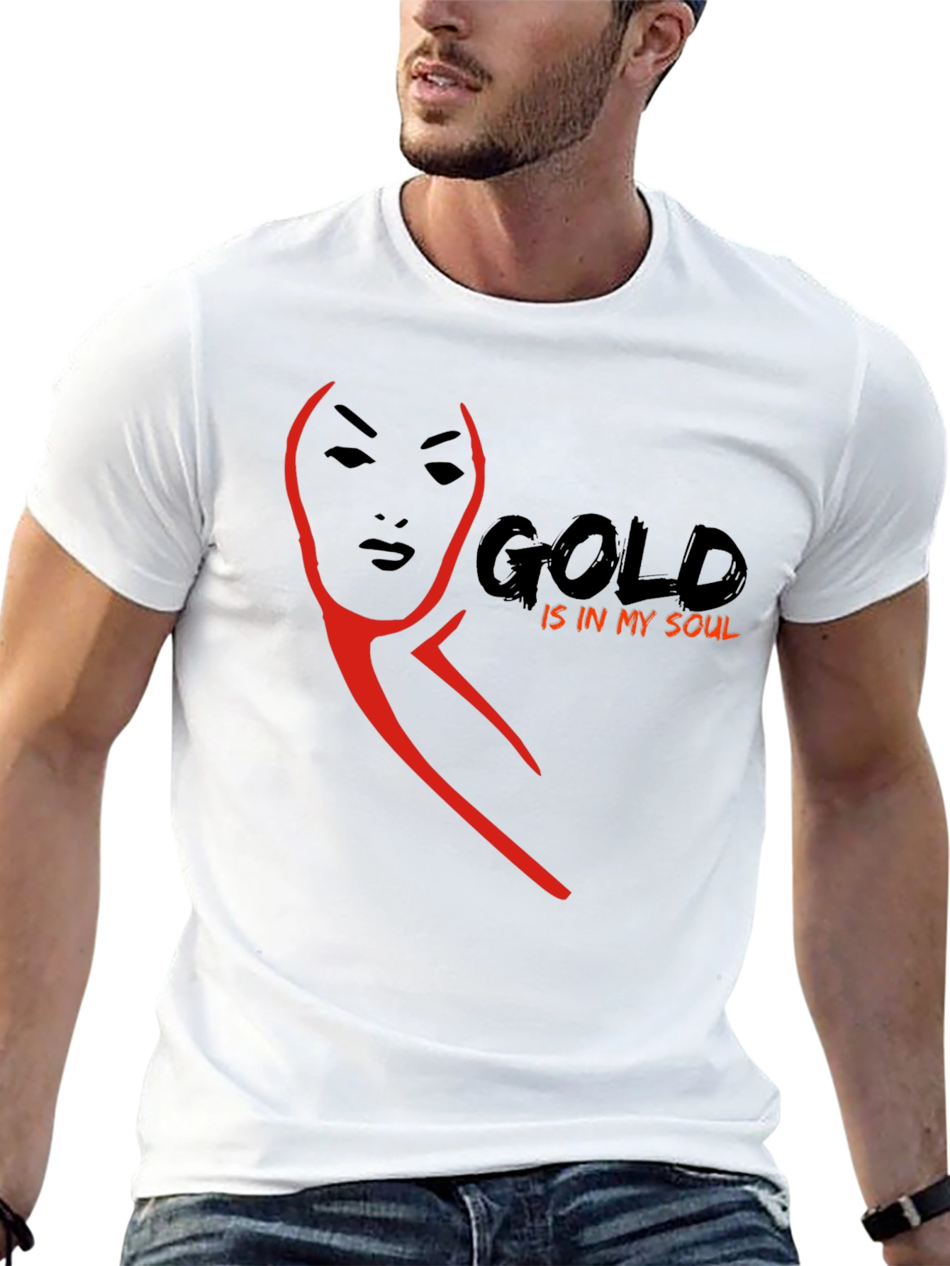 Black Gold Soul Graphic Tee - Stylish Black T-Shirt view 13