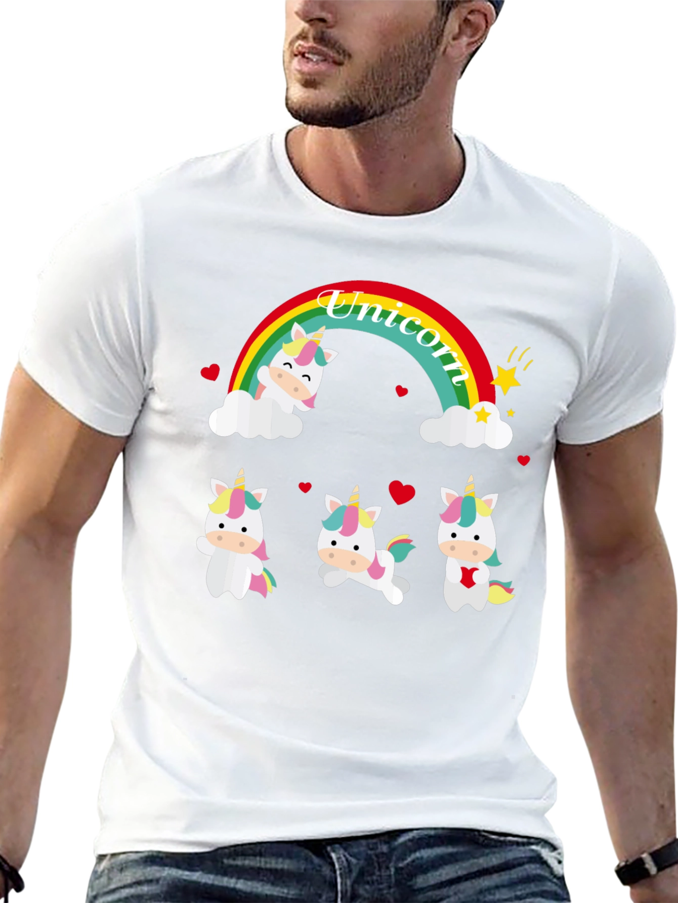 Unicorn Rainbow Graphic Tee - Black - 13
