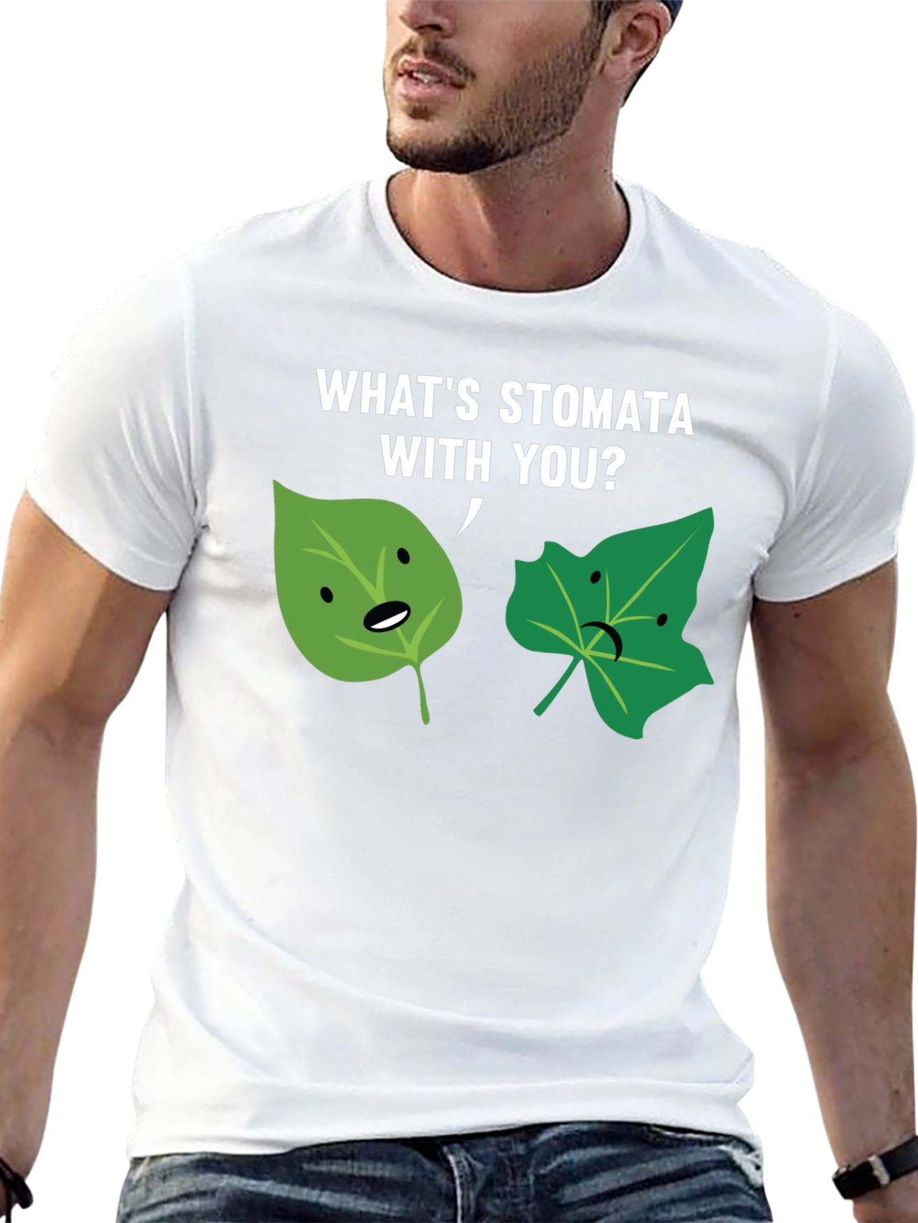 Black What's Stomata With You? Graphic Tee view 13