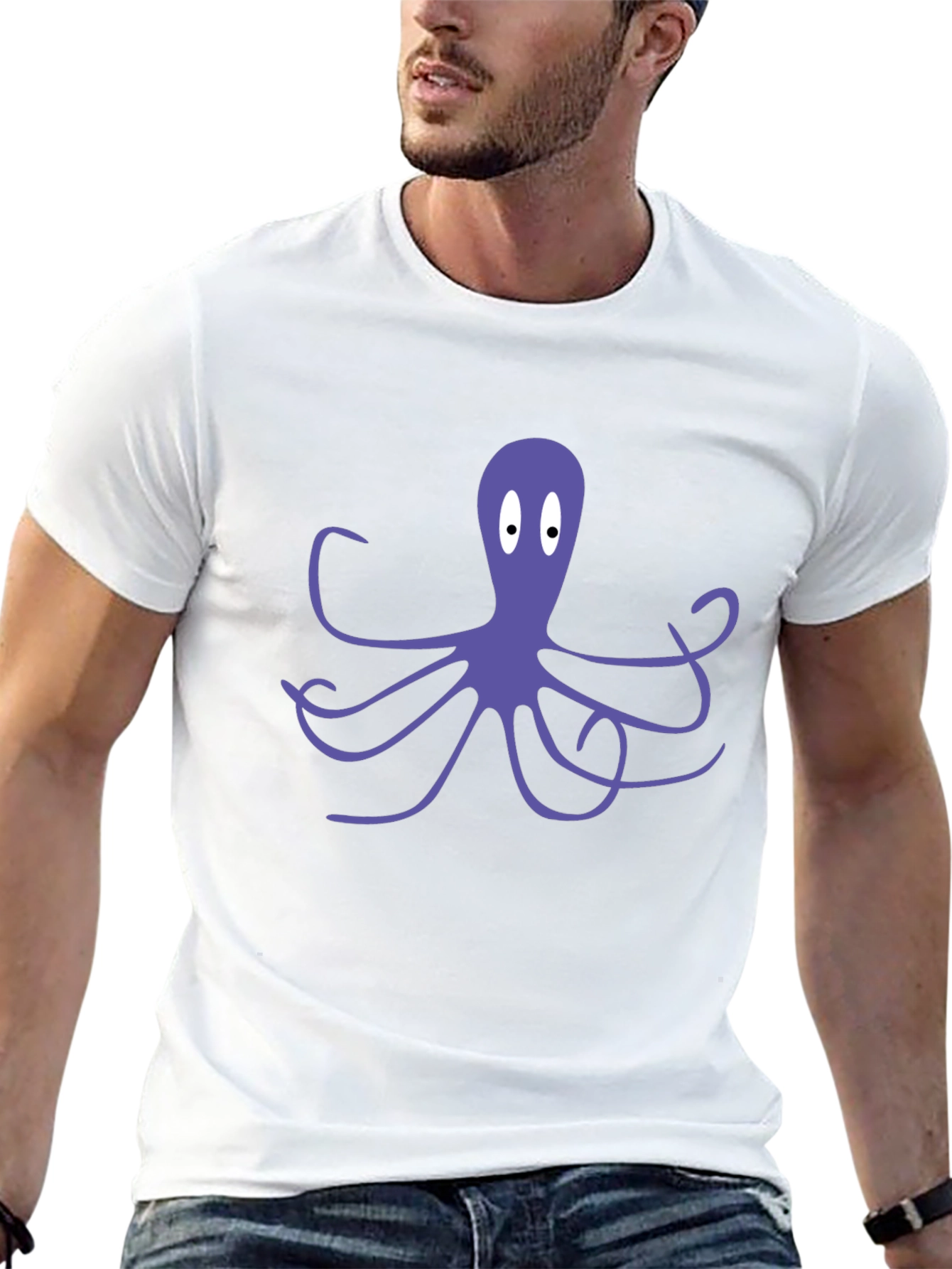 Black Octopus Graphic Tee - Black Cotton Blend T-Shirt view 13