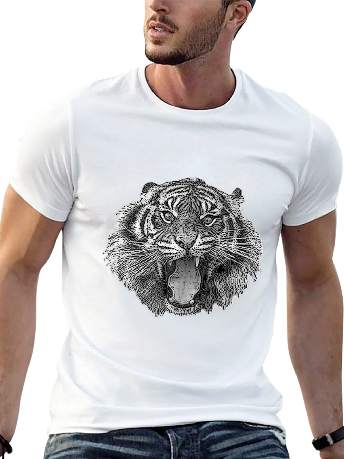 Black Tiger Graphic T-Shirt - Fierce Animal Print view 13