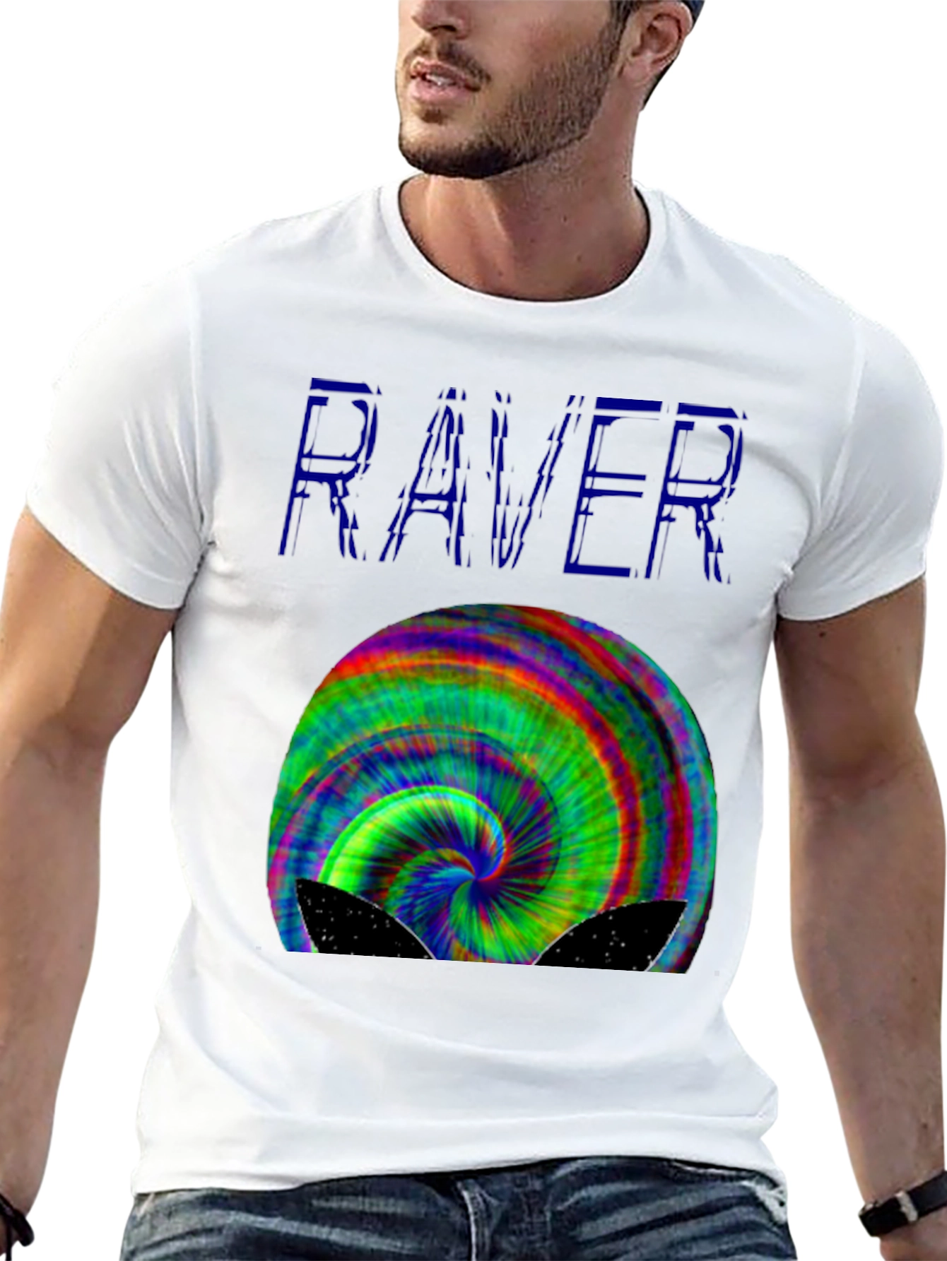Black Raver Spiral Graphic T-Shirt view 13