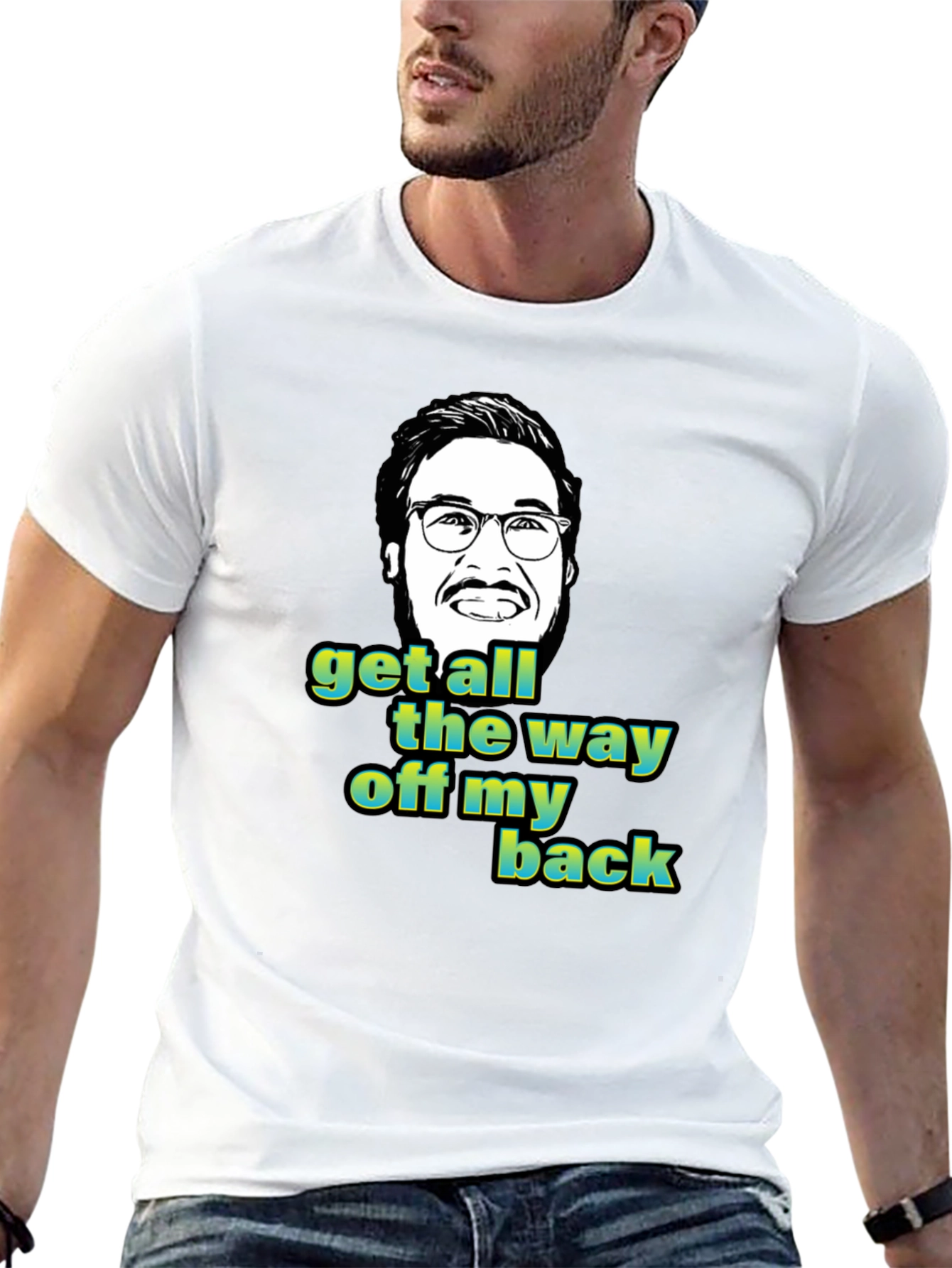 Black Funny "Get Off My Back" Graphic Tee view 13