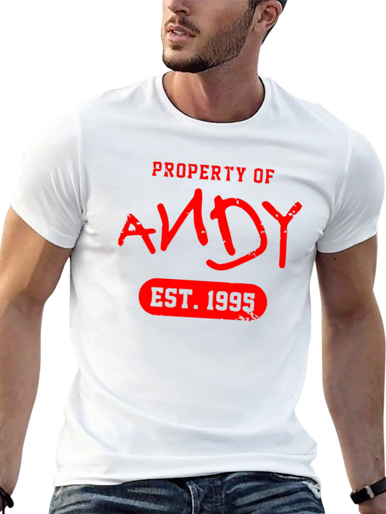 Black Property of Andy EST. 1995 T-Shirt view 13