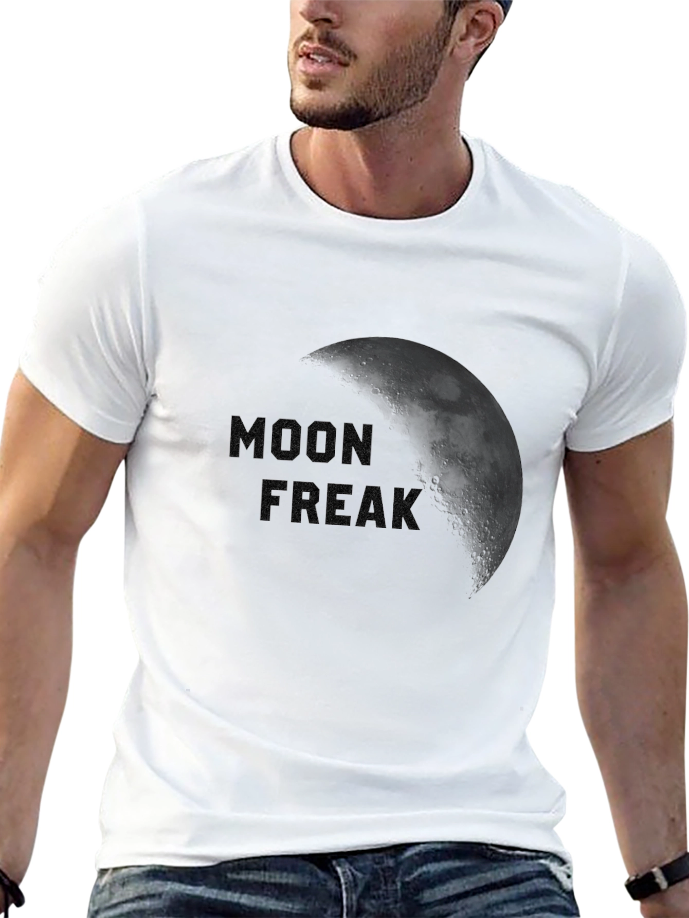 Black Moon Freak Graphic T-Shirt - Black Crew Neck Tee view 13