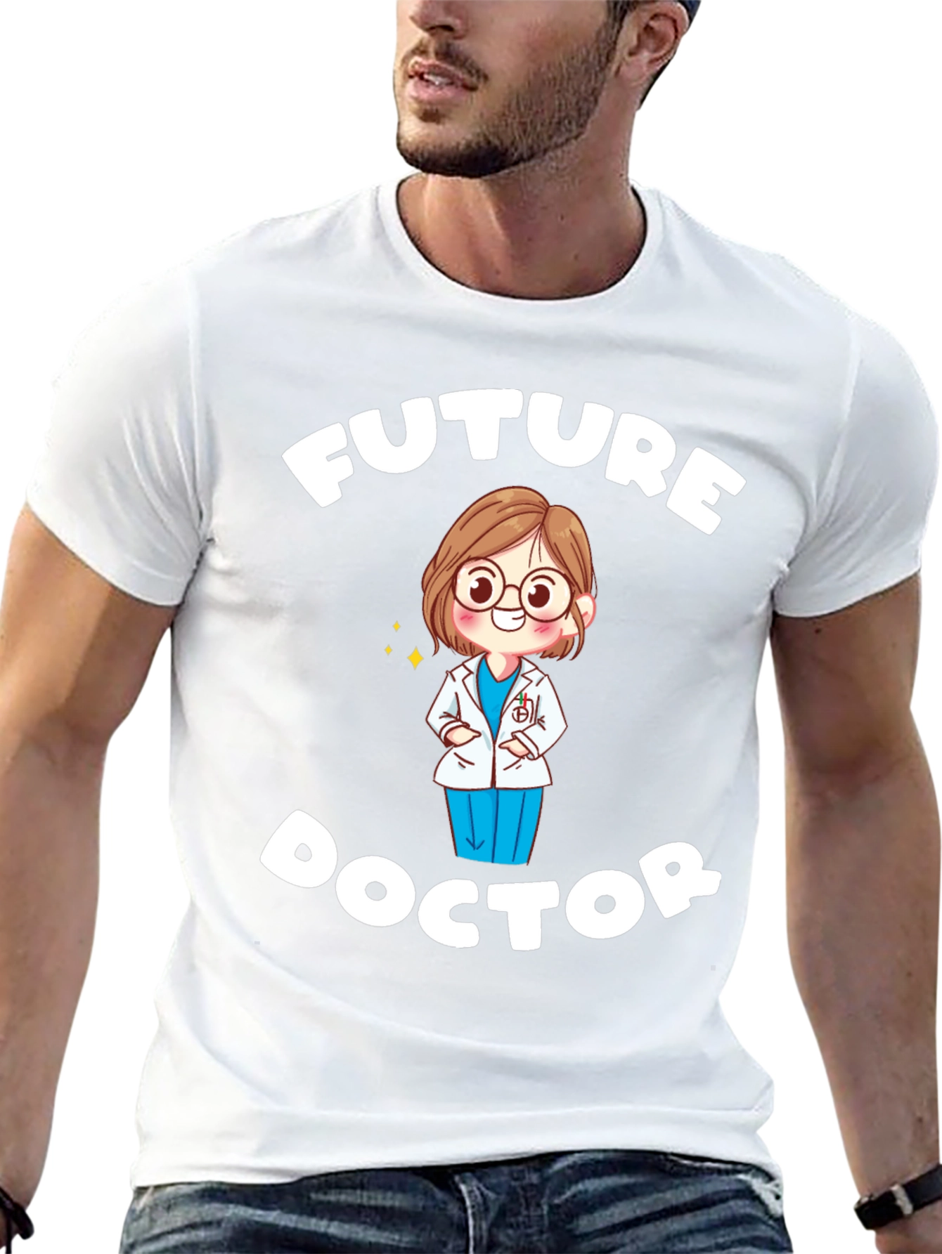 Black Future Doctor T-Shirt - Cute Medical Student Tee view 13