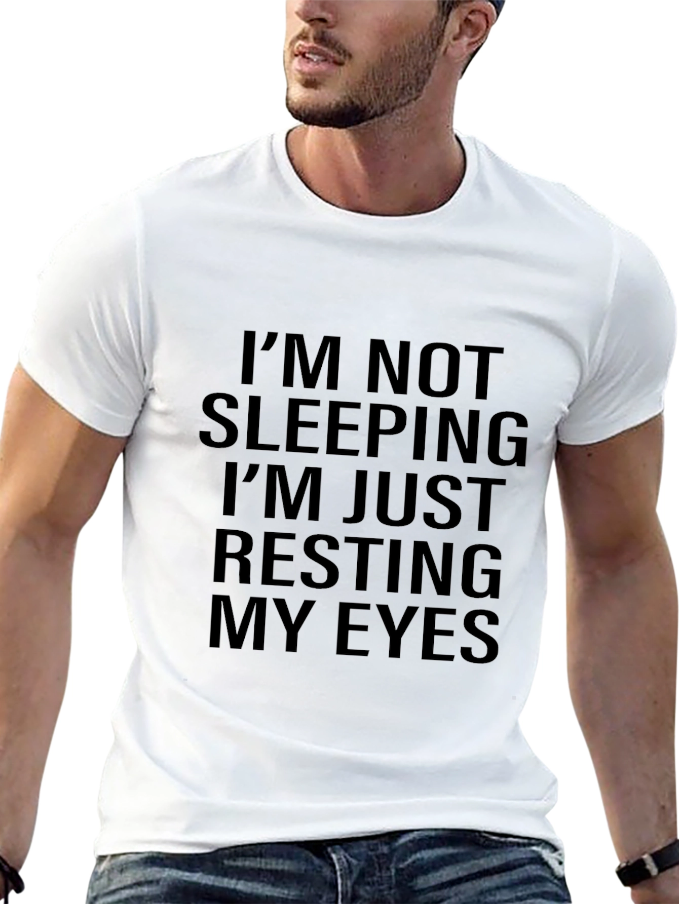 Black Funny Resting Eyes Graphic T-Shirt view 13