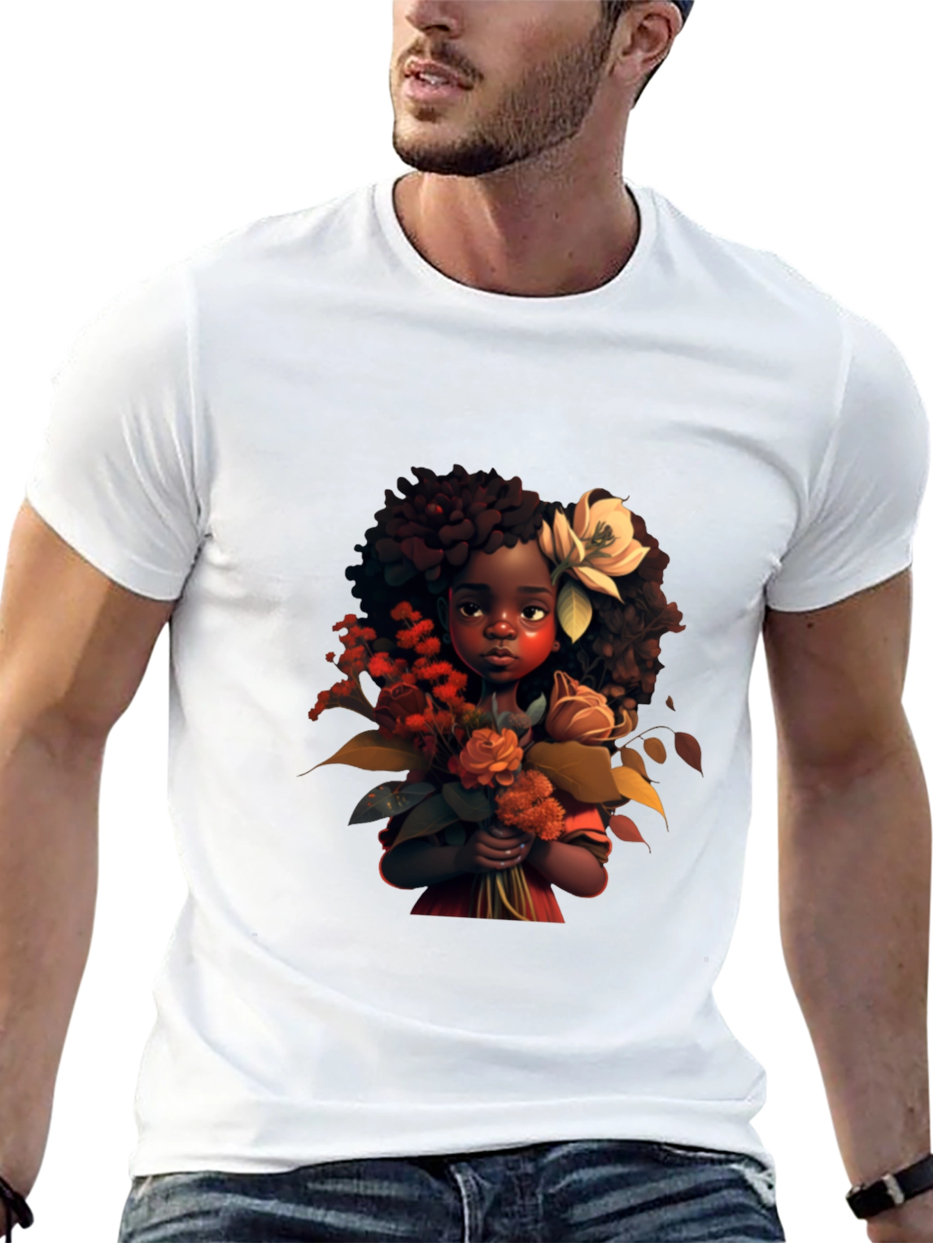 Black Girl with Flowers Graphic Tee view 13