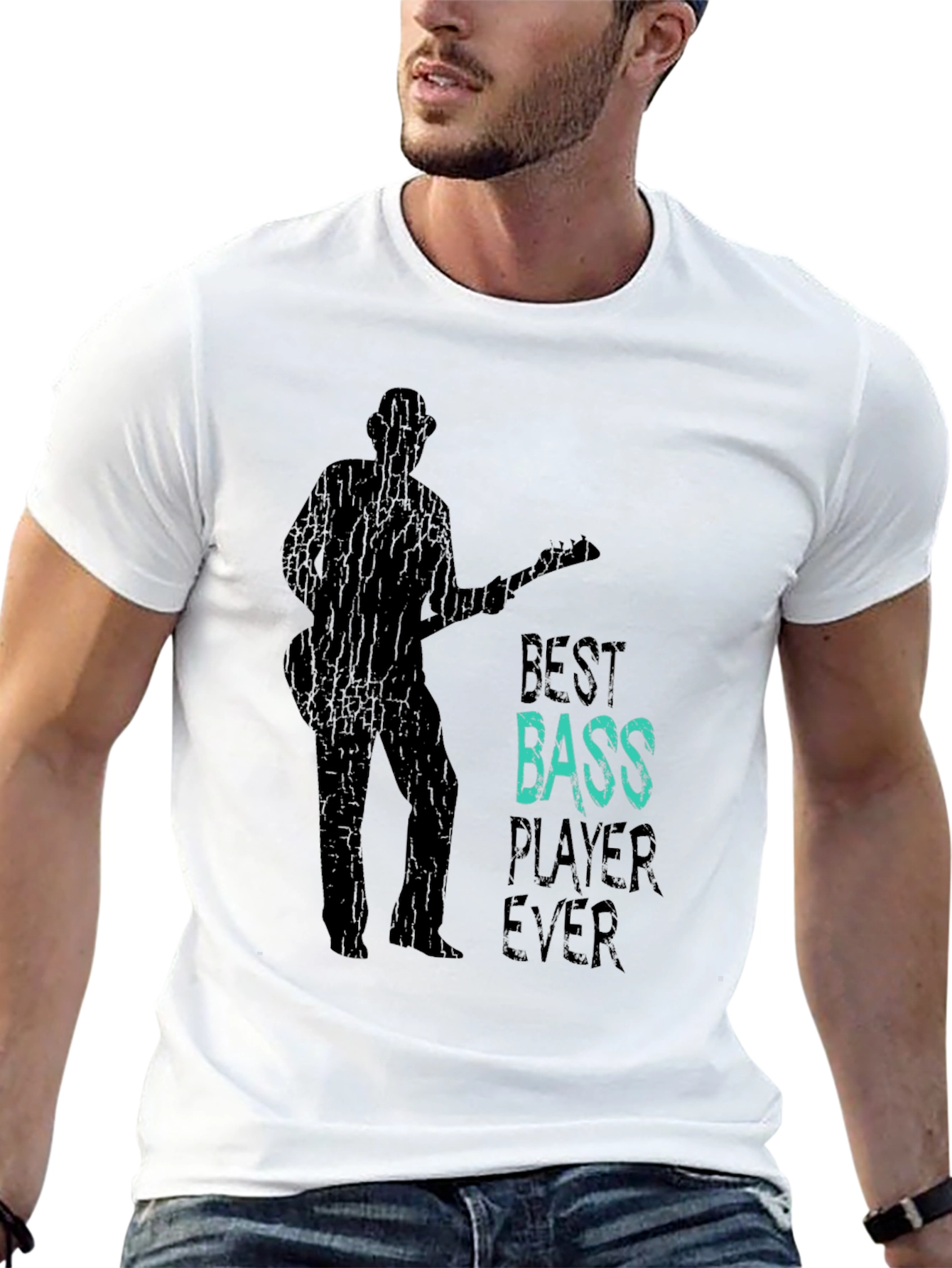Black Best Bass Player Ever Graphic T-Shirt view 13
