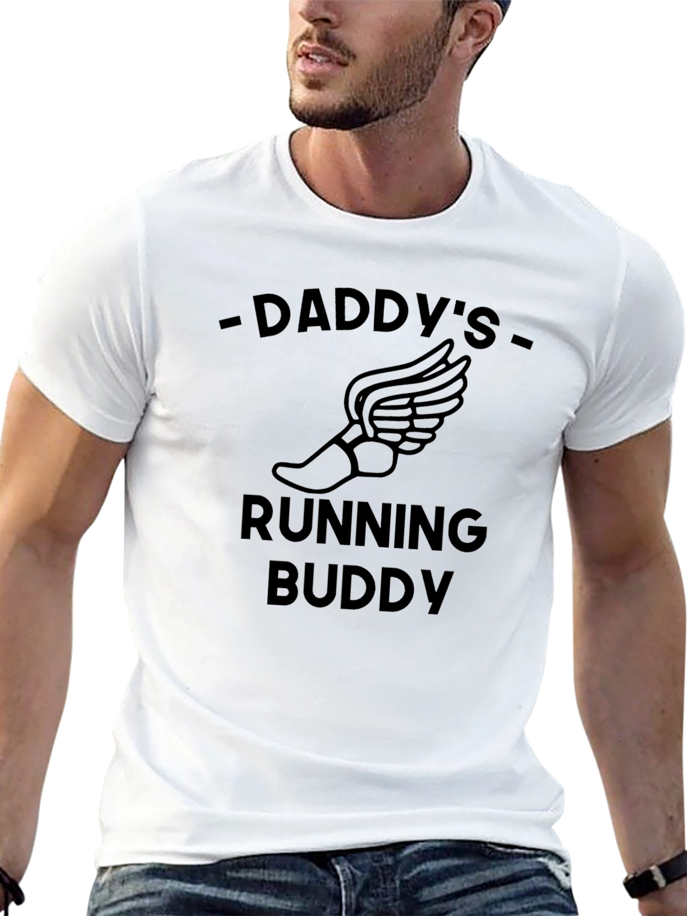 Black Daddy's Running Buddy Black Graphic Tee view 13