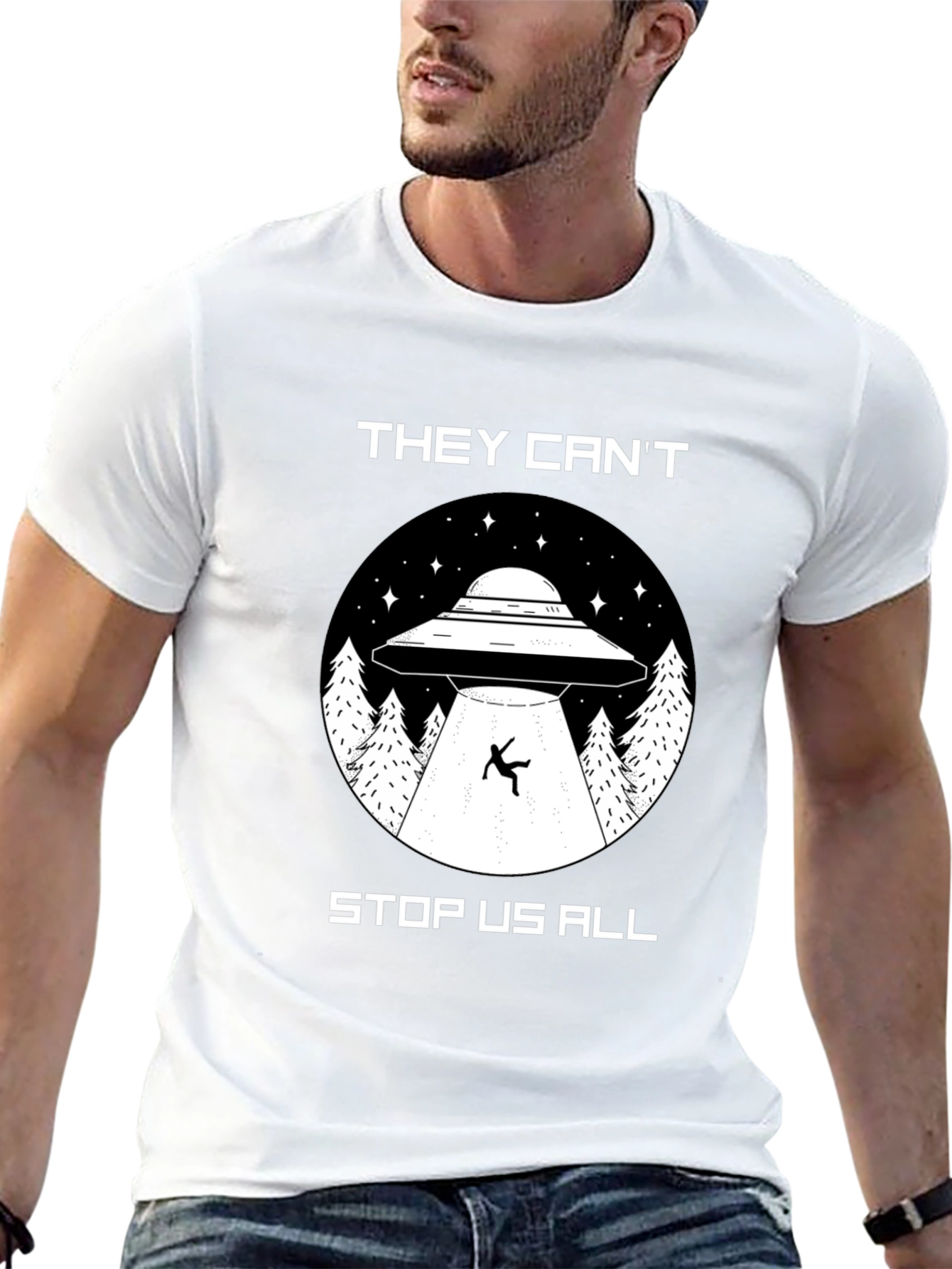 Black They Can't Stop Us All UFO T-Shirt view 13