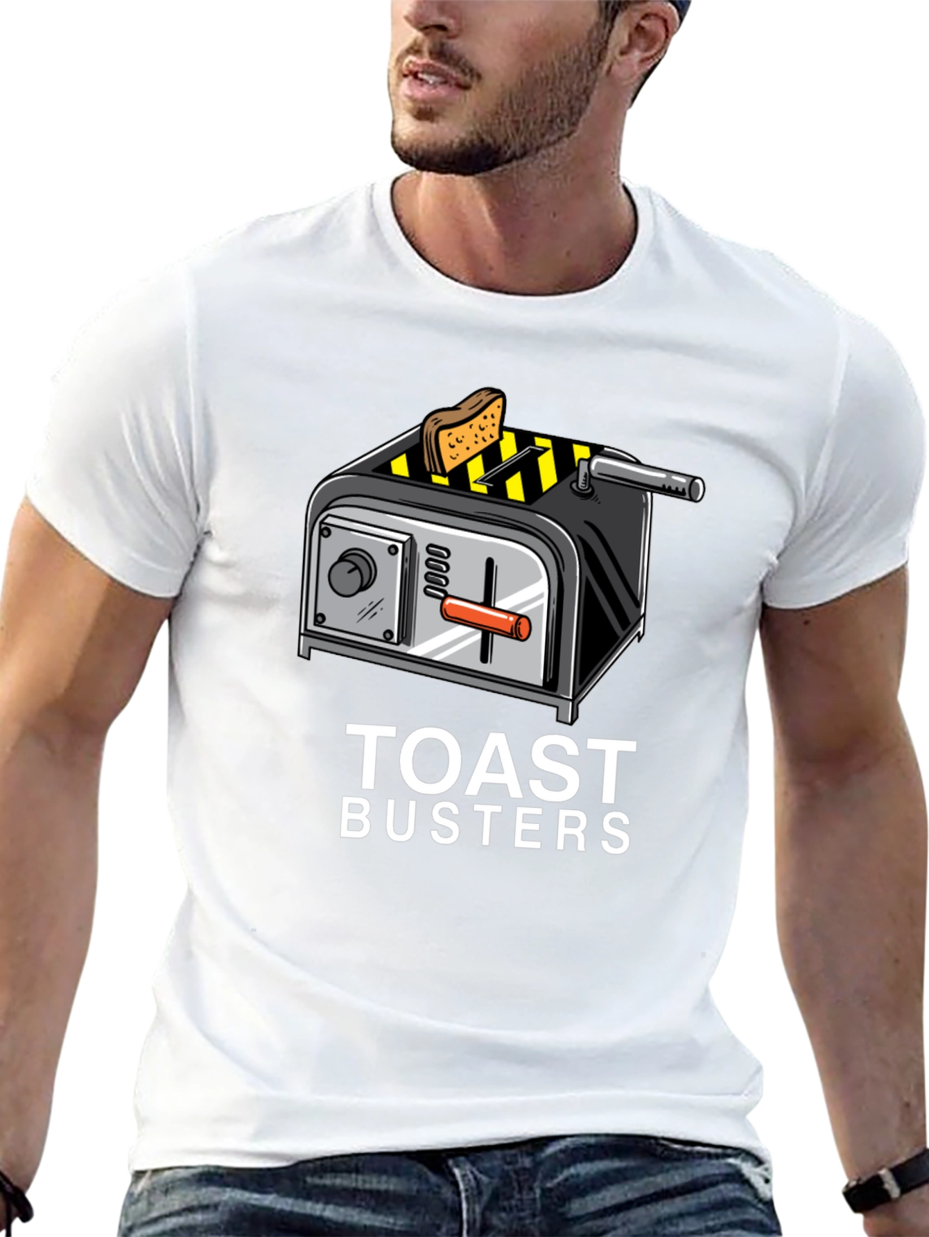 Black Toast Busters Graphic Tee - Funny Breakfast Shirt view 13