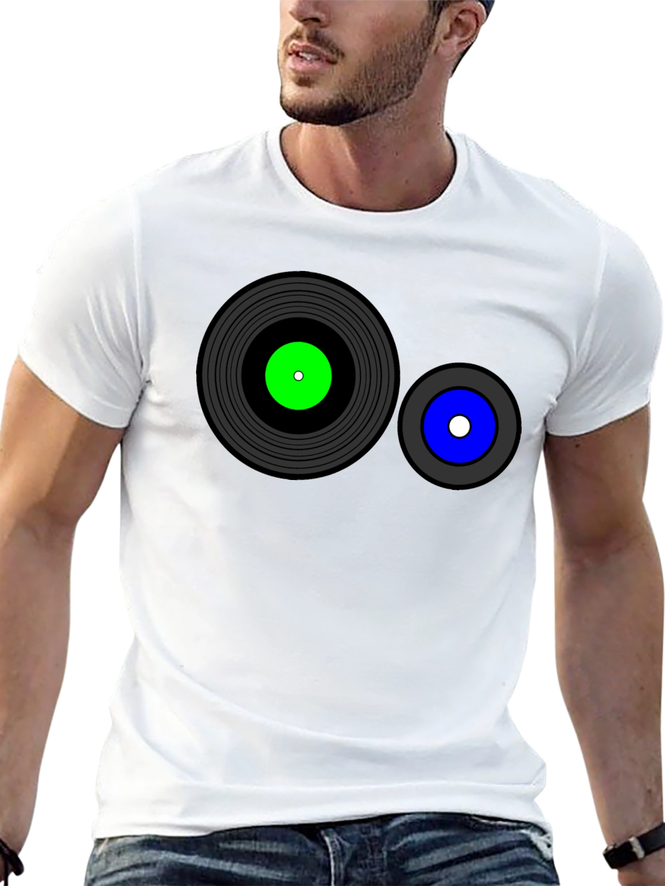 Black Retro Record Graphic T-Shirt - Black view 13