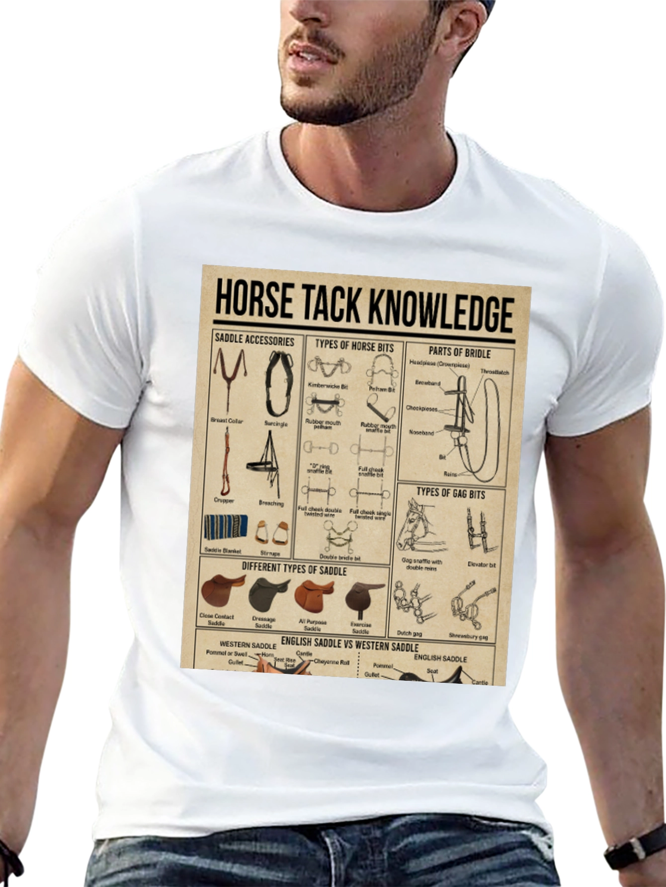 Black Horse Tack Knowledge Graphic T-Shirt view 13