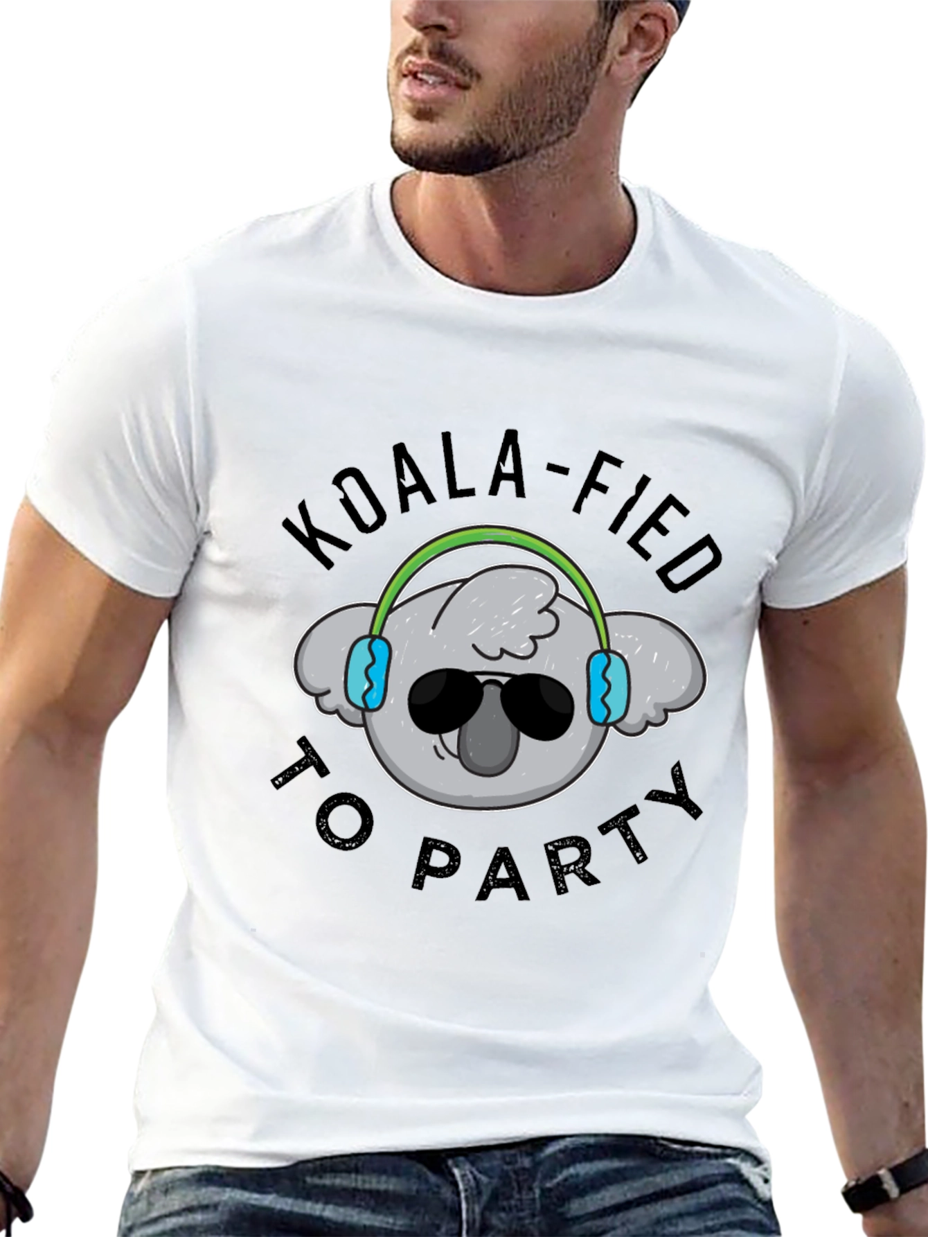 Black Koala-fied to Party Black T-Shirt view 13