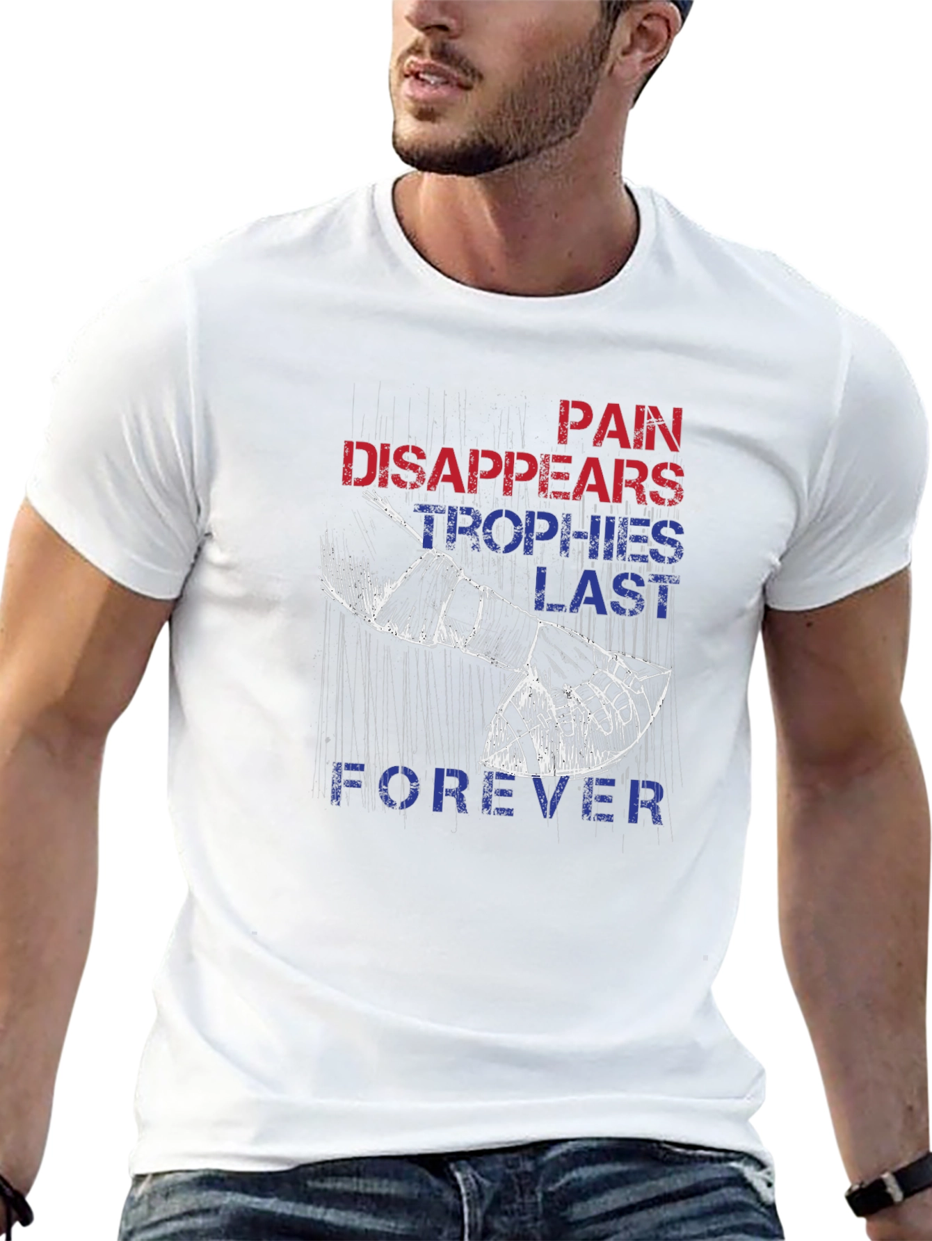 Black Pain Disappears Trophies Last Forever Graphic Tee view 13