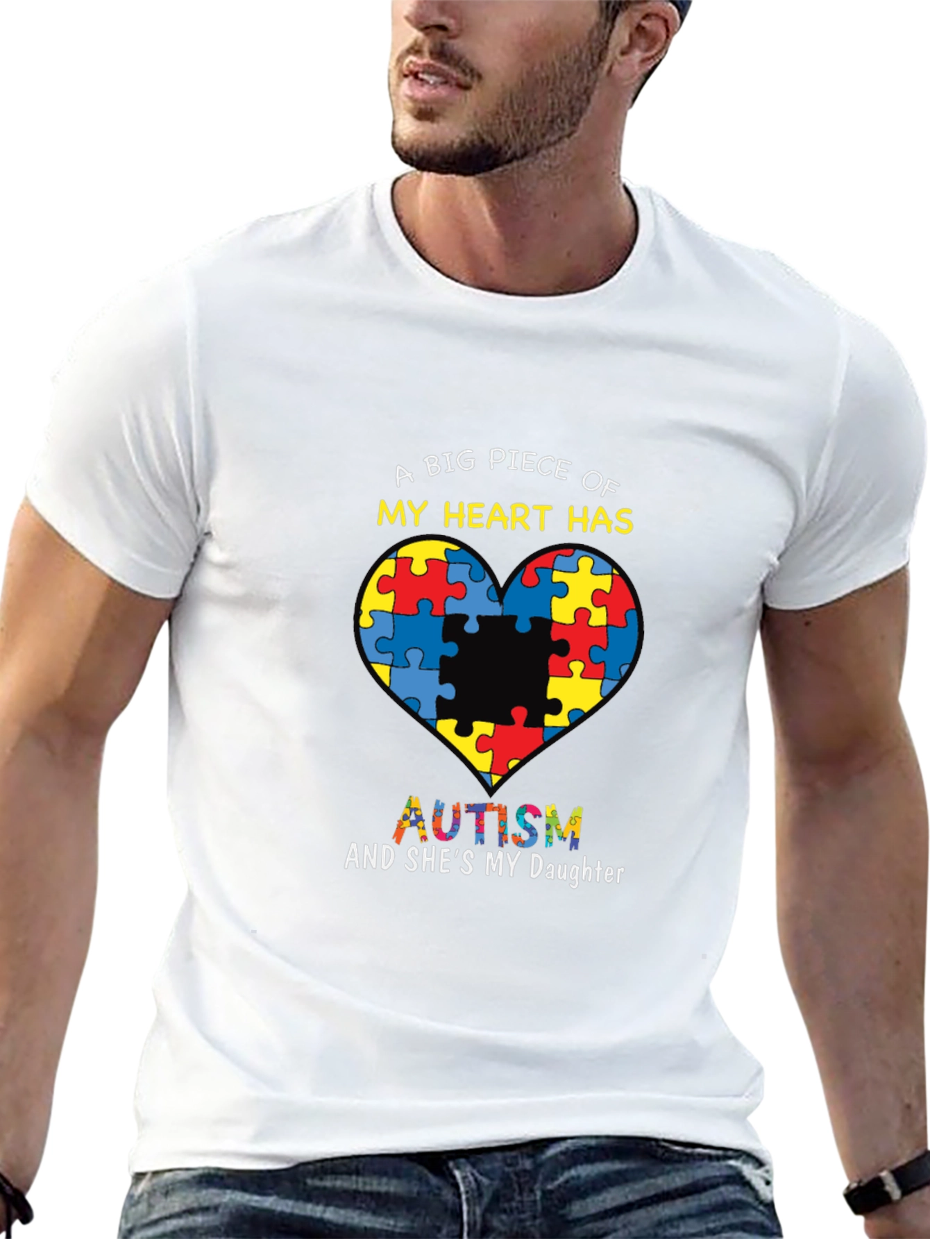 Black Autism Awareness T-Shirt: A Big Piece of My Heart view 13
