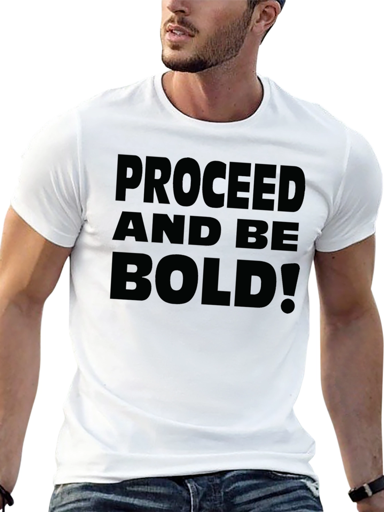Black Proceed and Be Bold! Graphic Tee - Black view 13