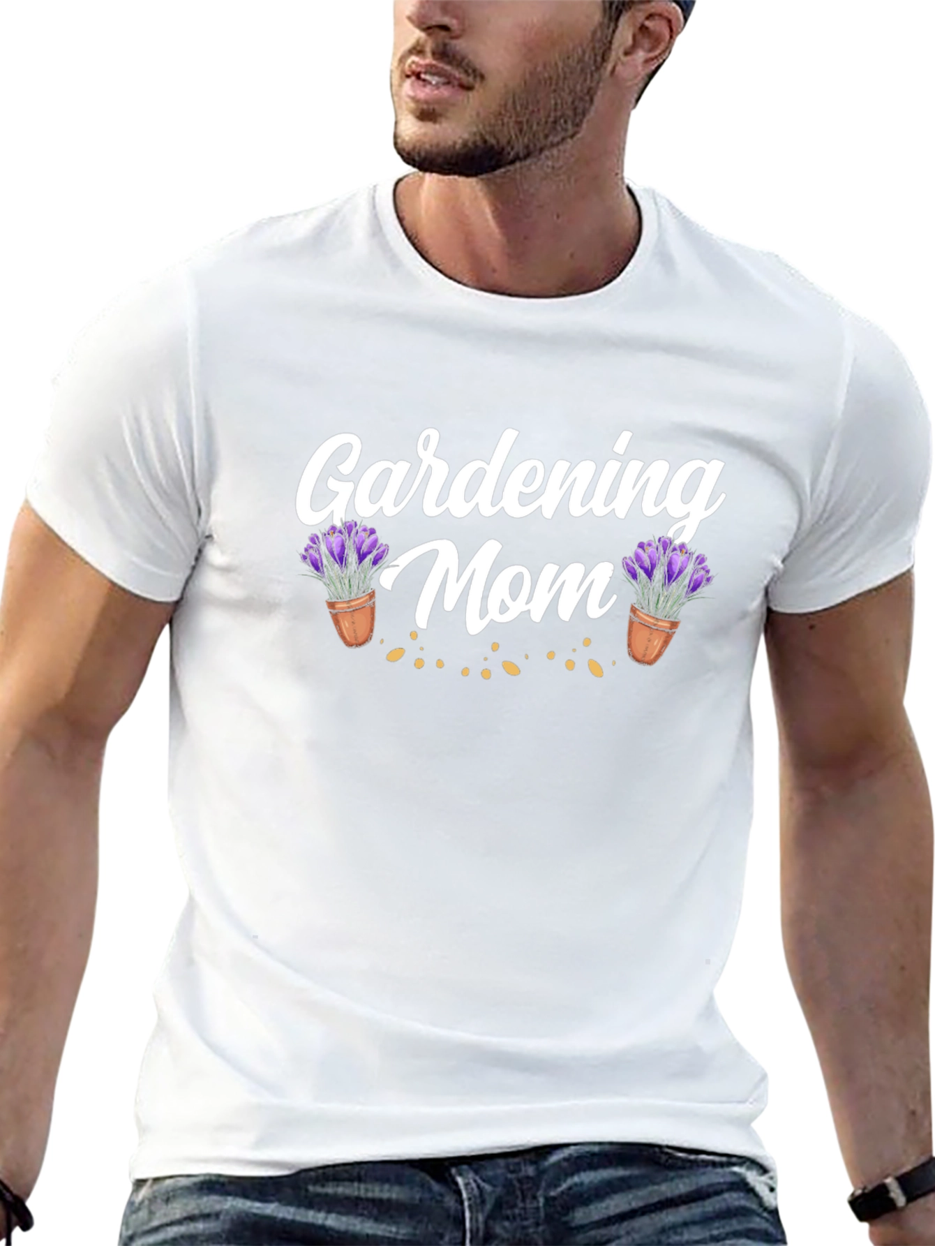Black Gardening Mom T-Shirt - Floral Design view 13
