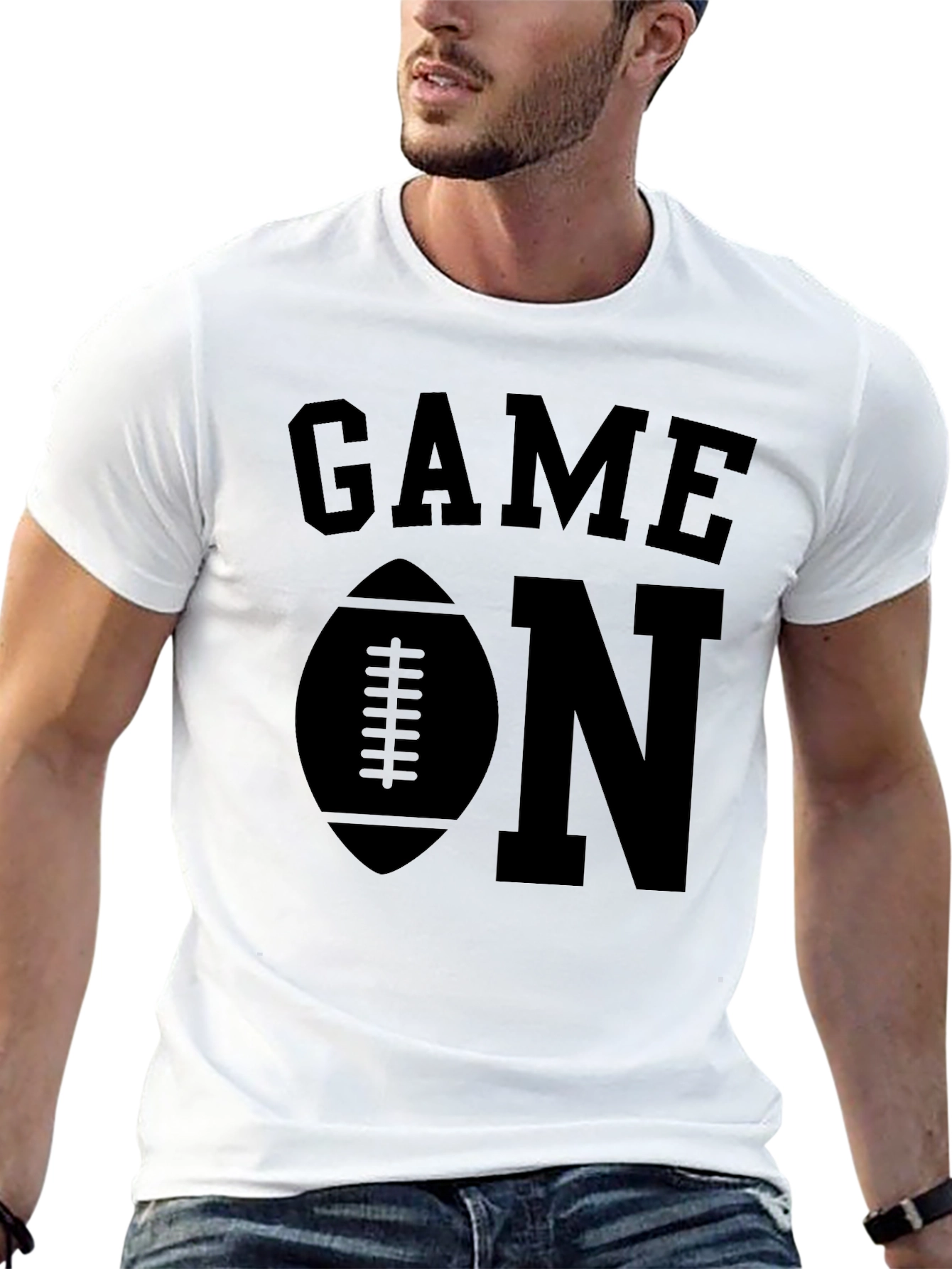 Black Game On Football T-Shirt view 13