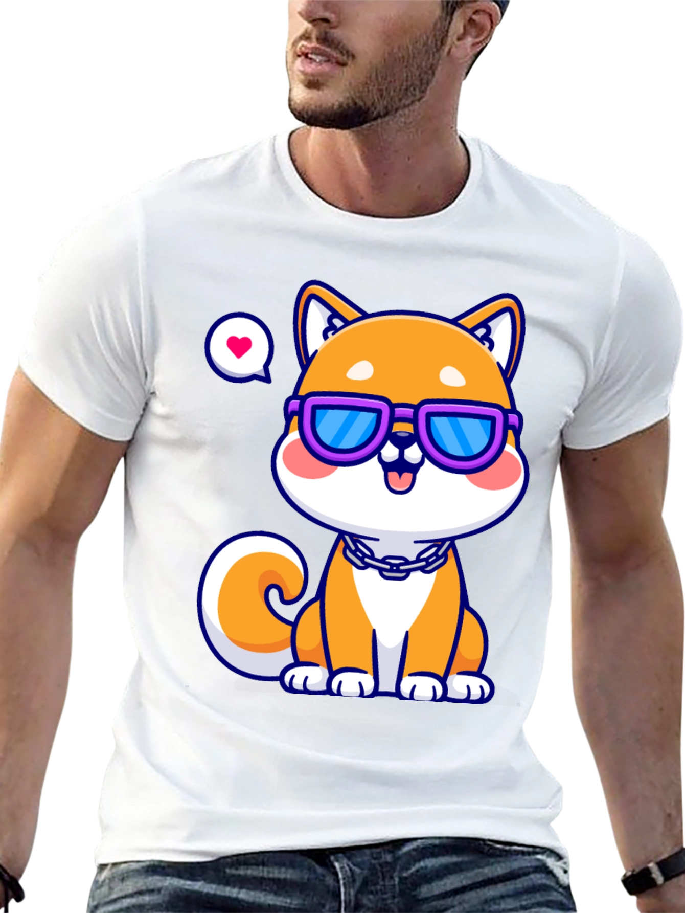 Black Cool Shiba Inu T-Shirt - Unisex view 13