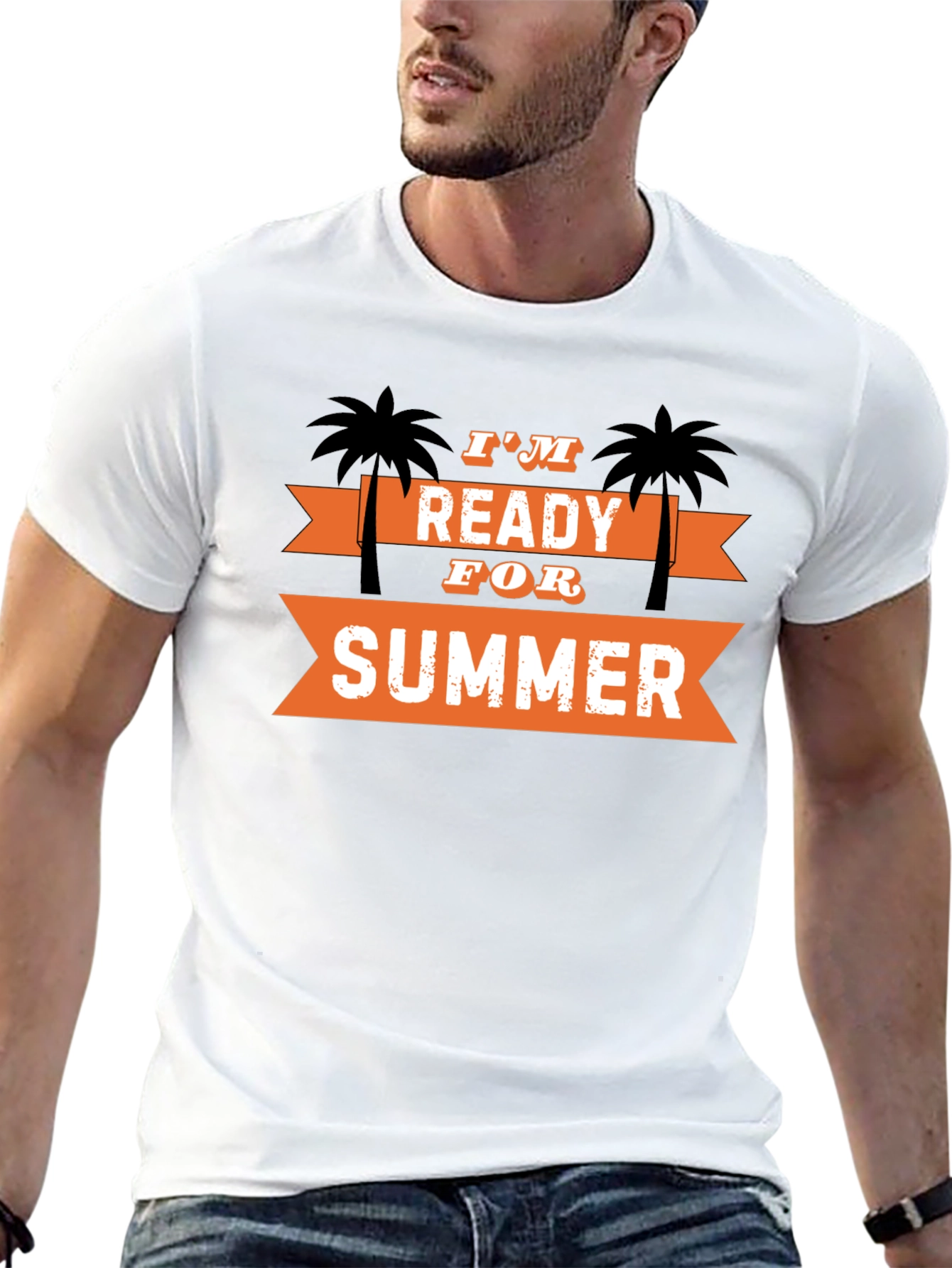 Black I'm Ready for Summer T-Shirt Palm Tree Graphic Tee view 13