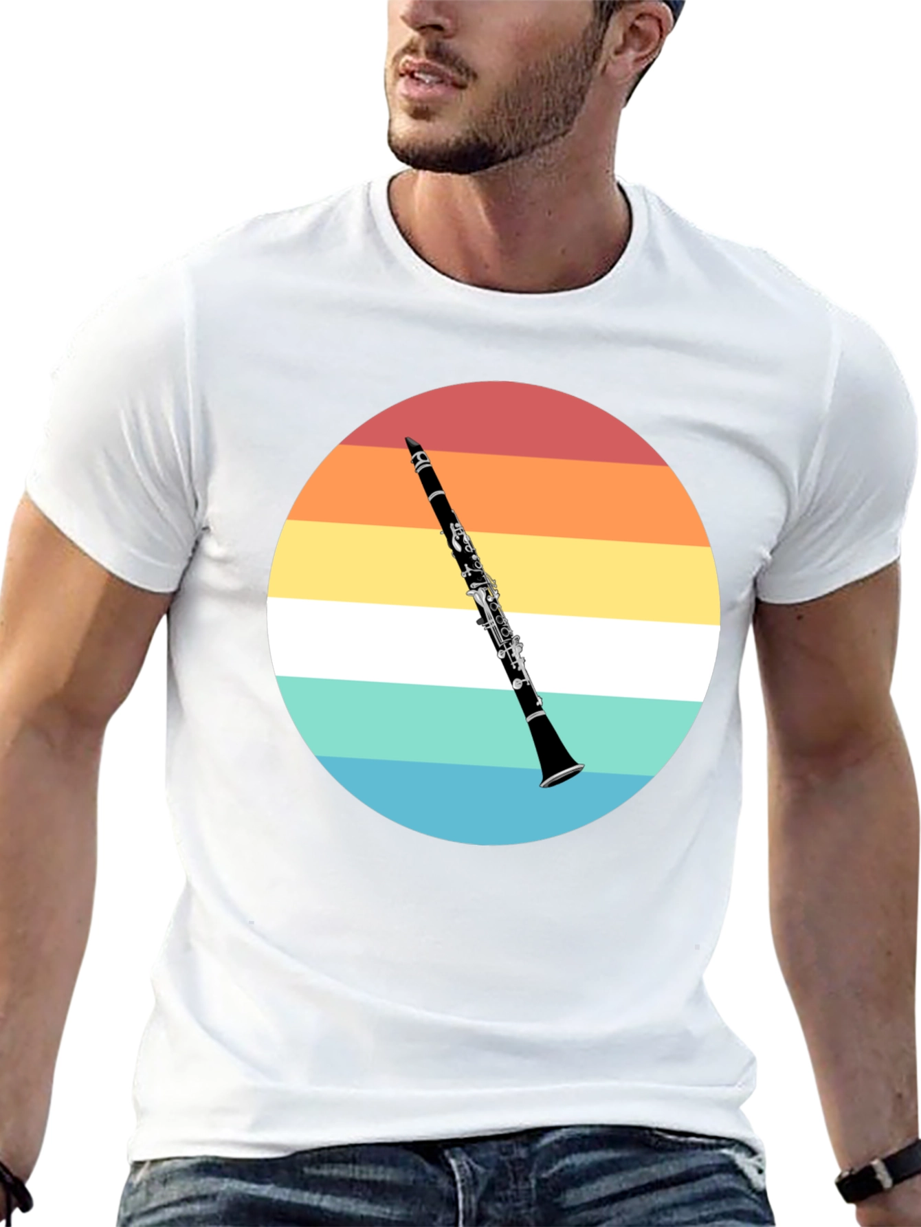 Black Clarinet Sunset T-Shirt - Musician Gift view 13