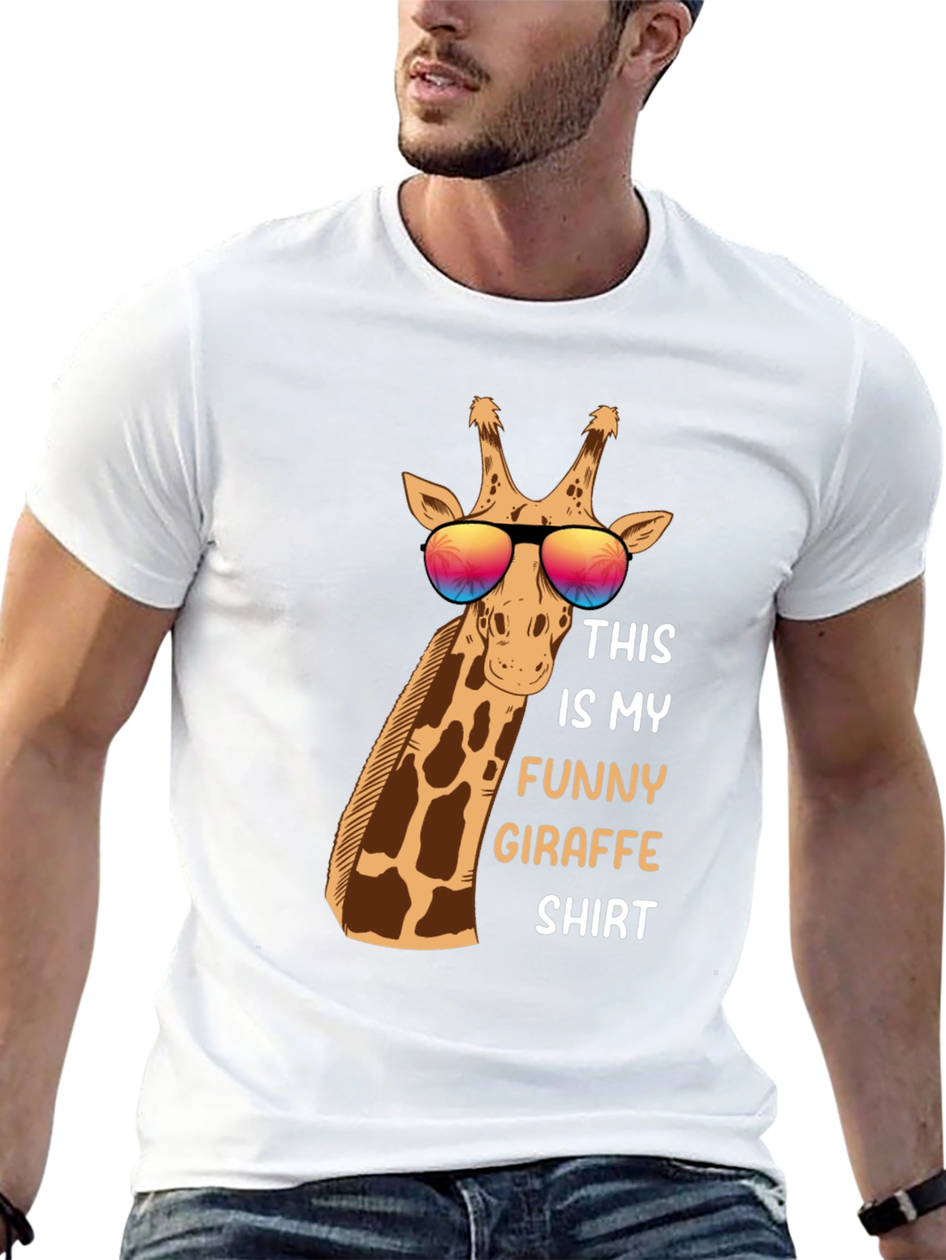 Black Funny Giraffe T-Shirt view 13