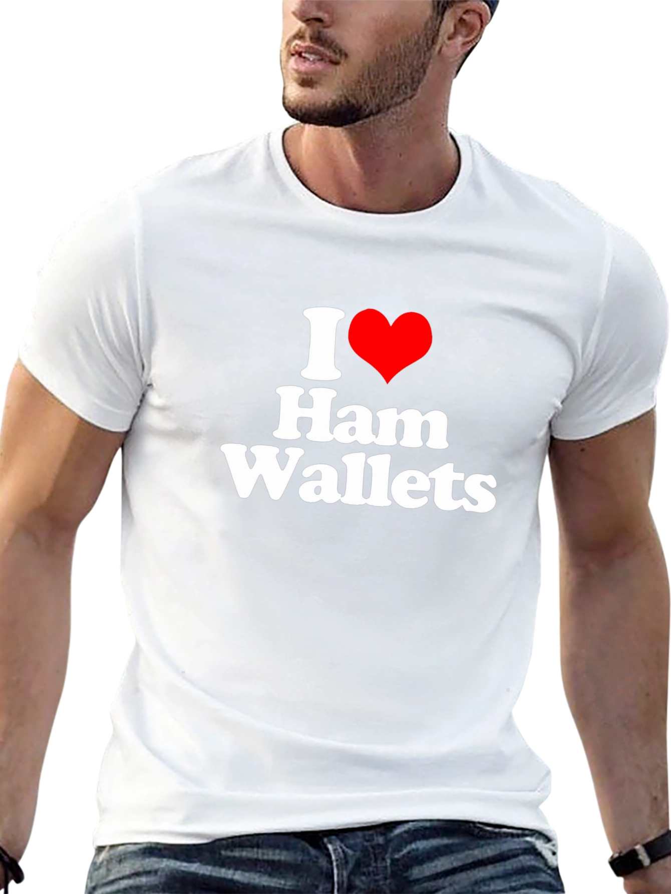 Black I Heart Ham Wallets Funny Graphic Tee view 13