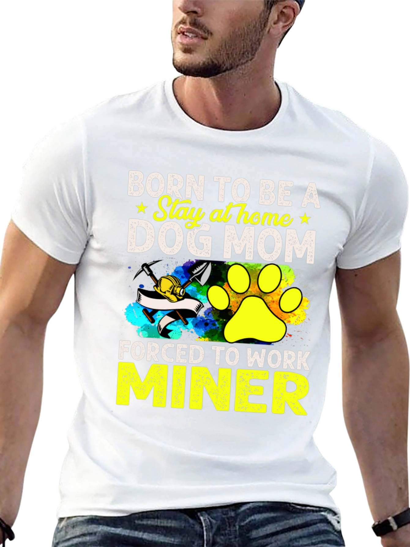 Black Dog Mom Miner T-Shirt - Stay at Home Force view 13