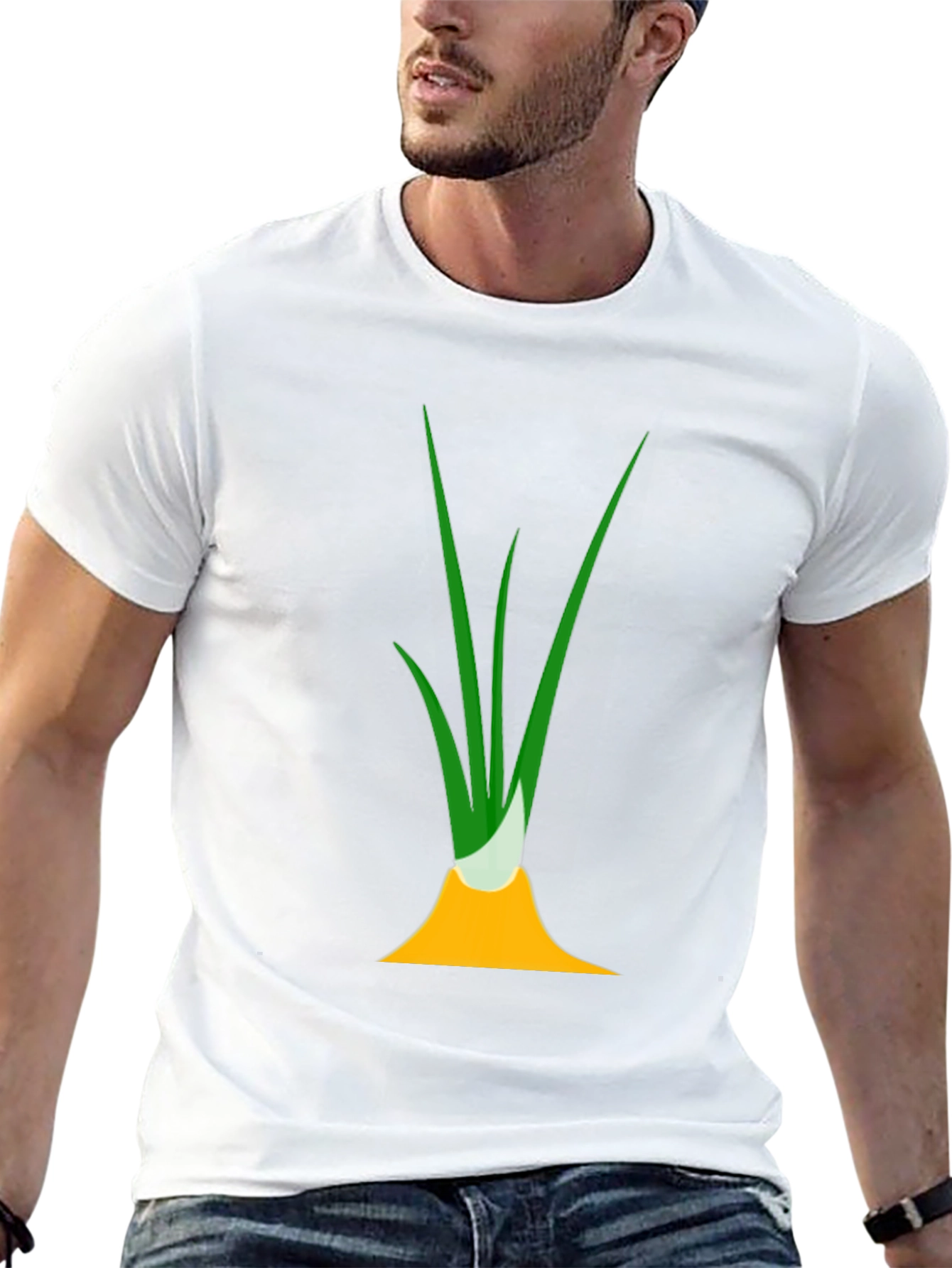 Black Funny Onion Graphic Tee - Black Cotton T-Shirt view 13