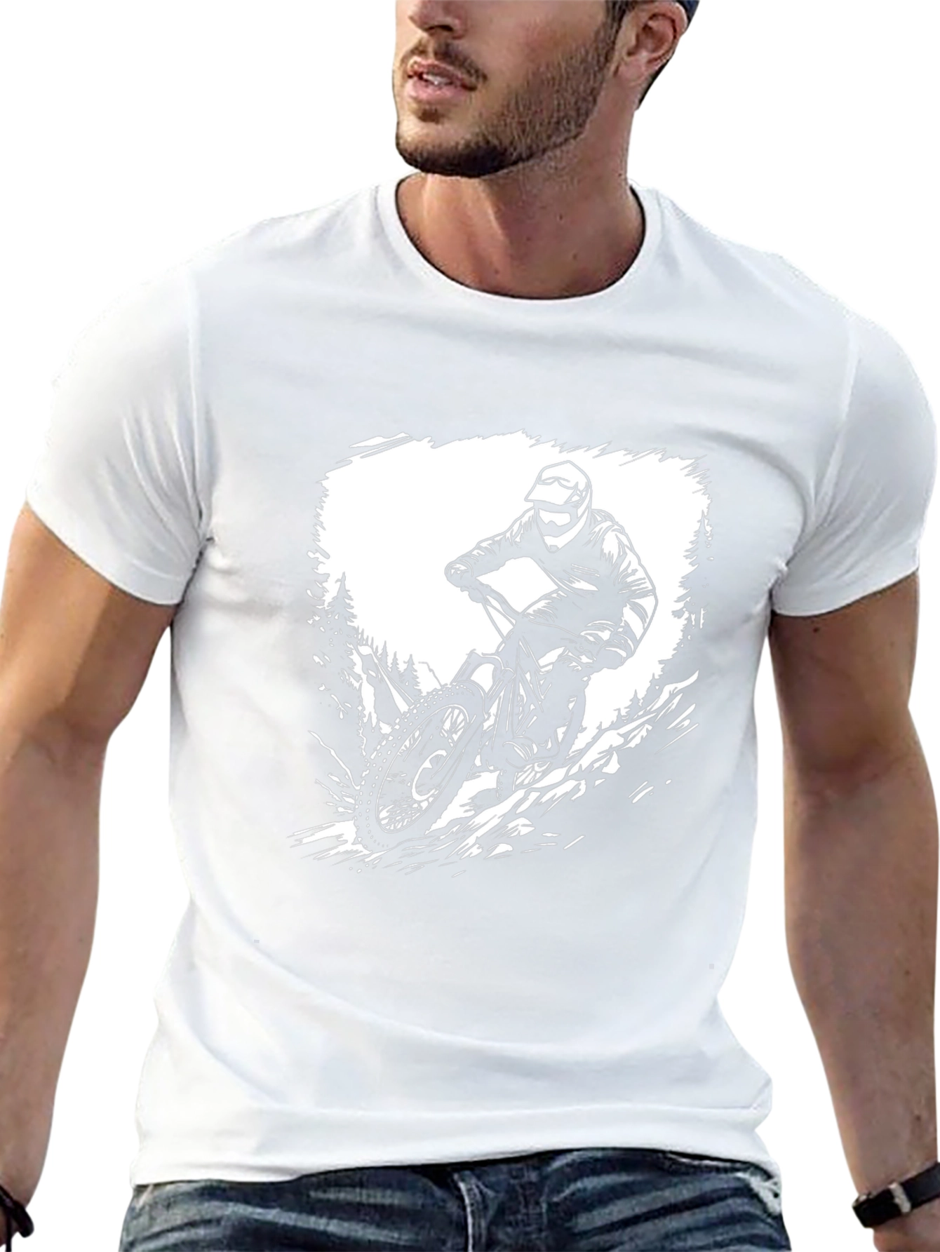 Black Mountain Bike Rider Graphic T-Shirt view 13