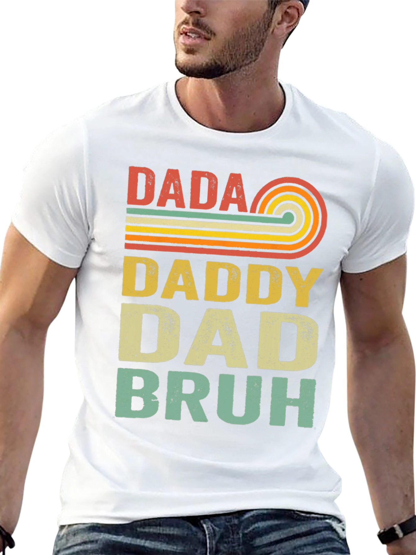 Black Retro Dada Daddy Dad Bruh T-Shirt view 13