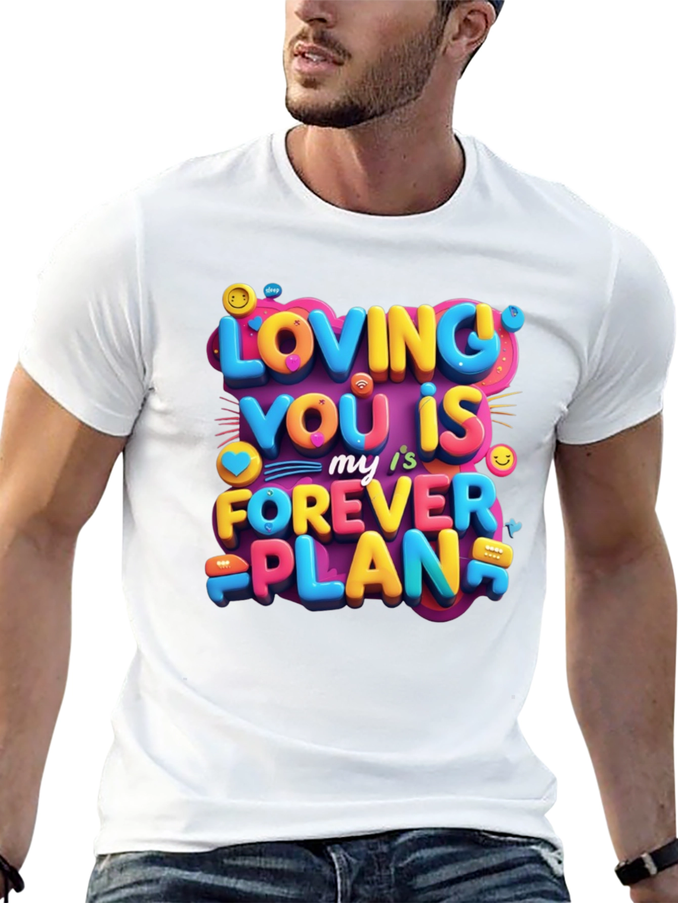 Black Loving You is My Forever Plan Graphic Tee view 13