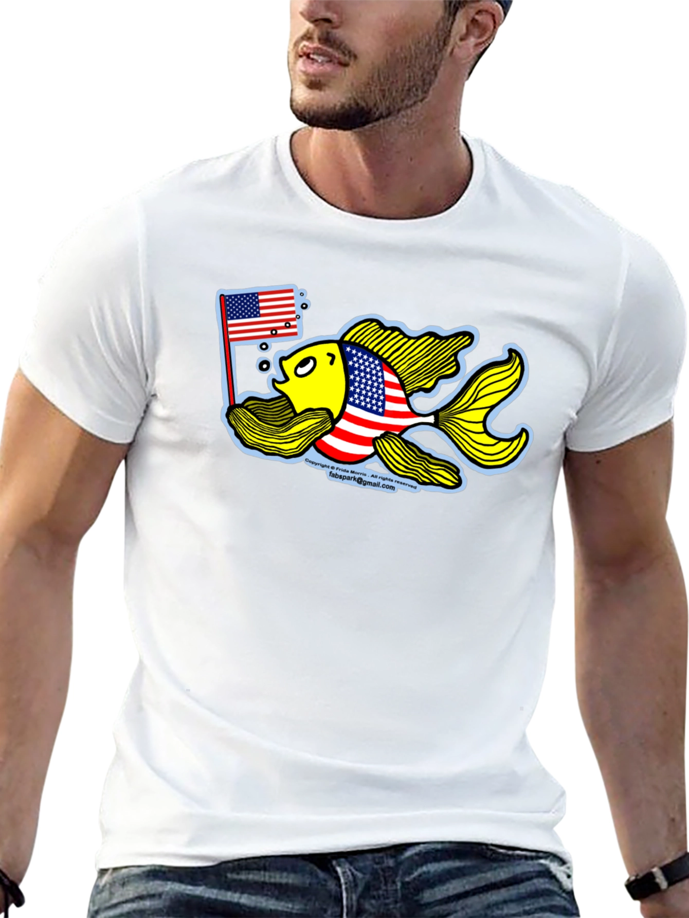 Black Patriotic Goldfish Graphic Tee view 13