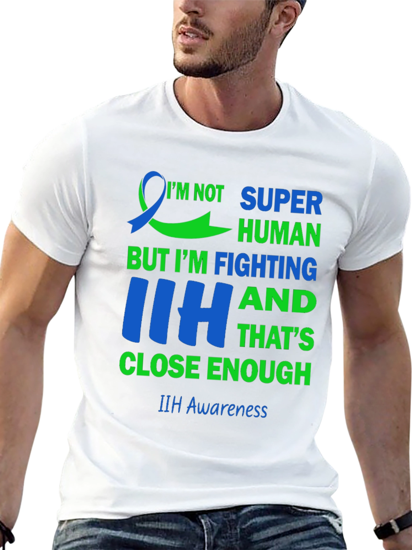 Black IIH Awareness T-Shirt - "Fighting" Design view 13