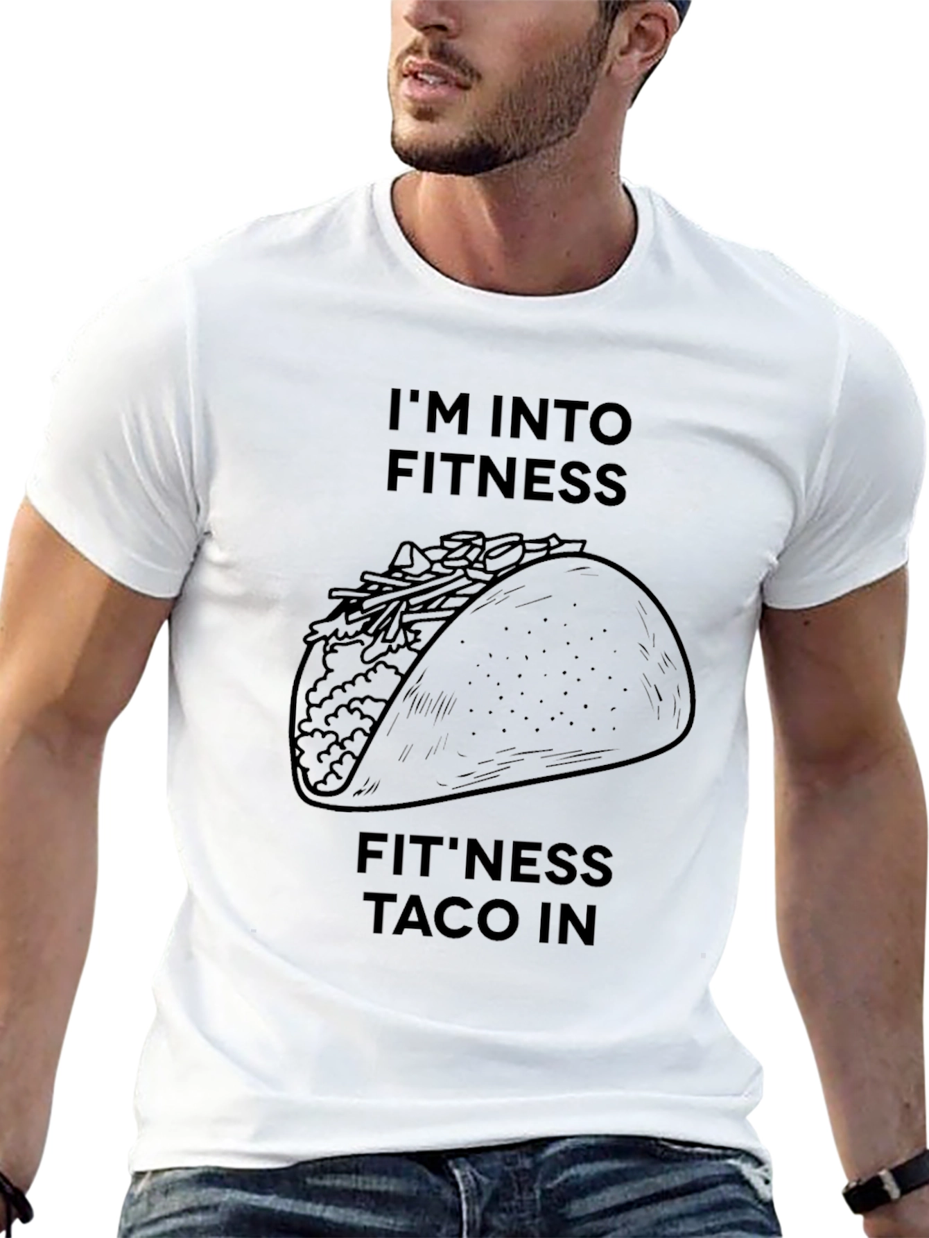 Black Fitness Taco T-Shirt - Humorous Graphic Tee view 13