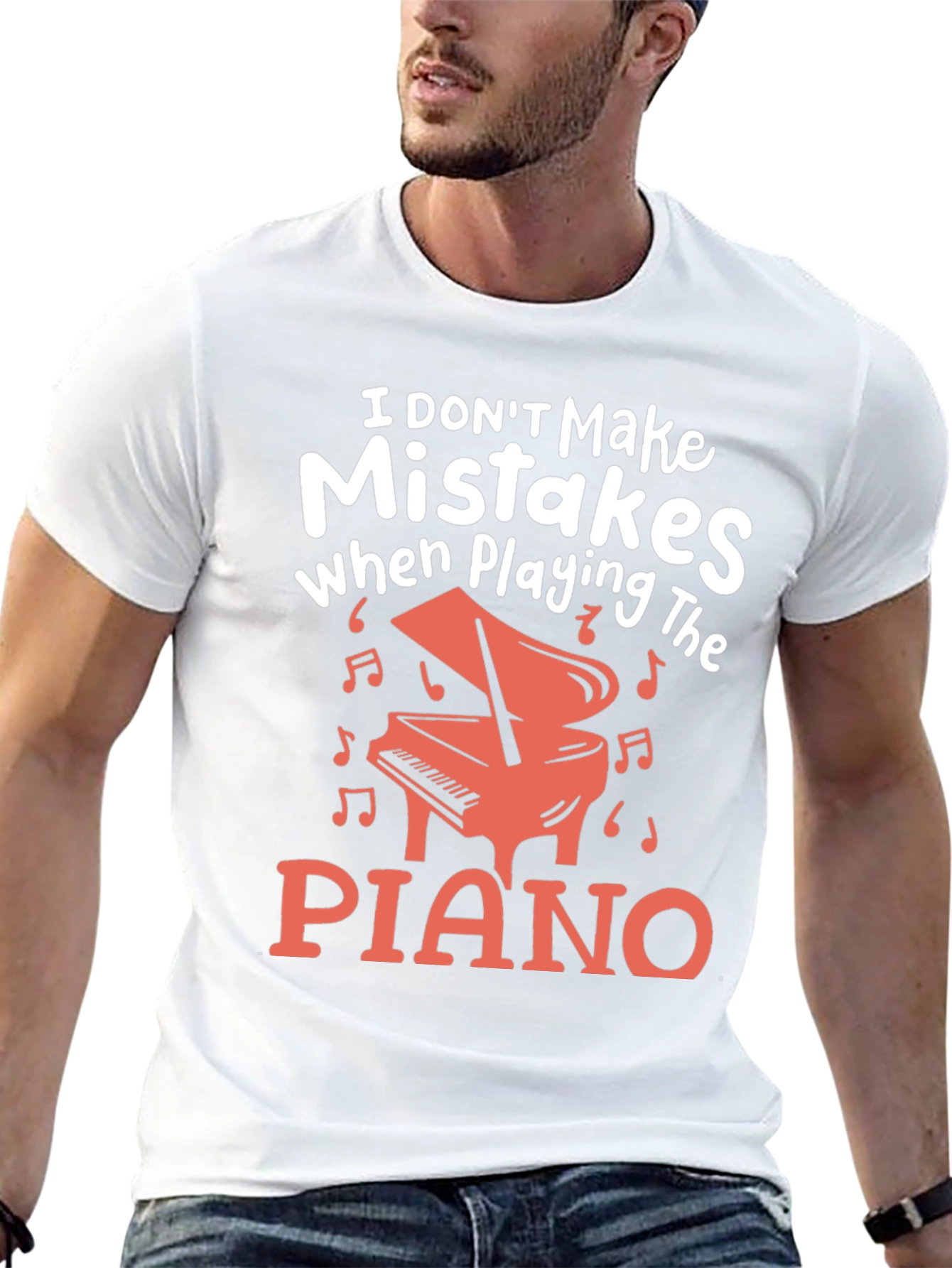 Black Funny Musician T-Shirt: I Don't Make Mistakes When Playing the Piano view 13