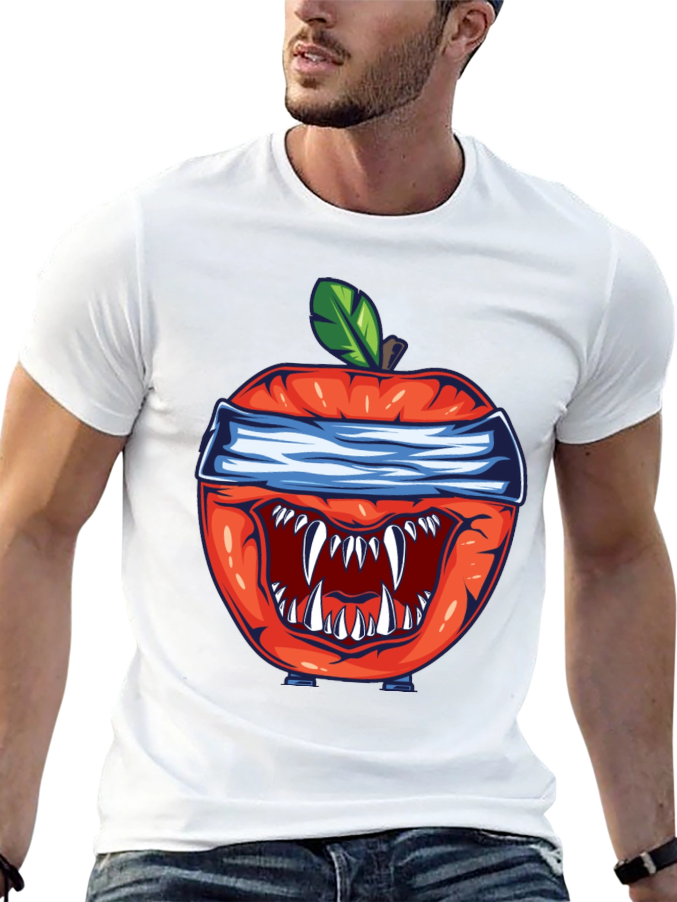 Black Monster Apple Graphic Tee - Unique Design view 13