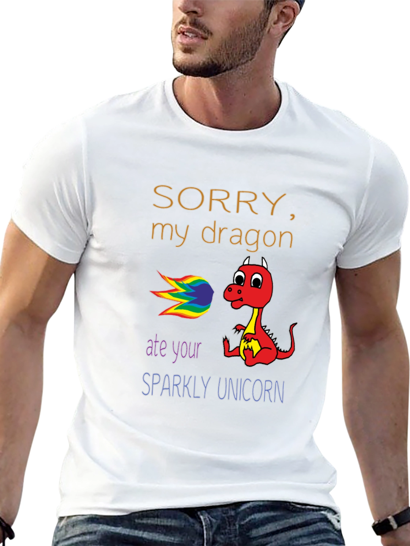 Black Dragon Ate Unicorn T-Shirt, Funny Graphic Tee view 13