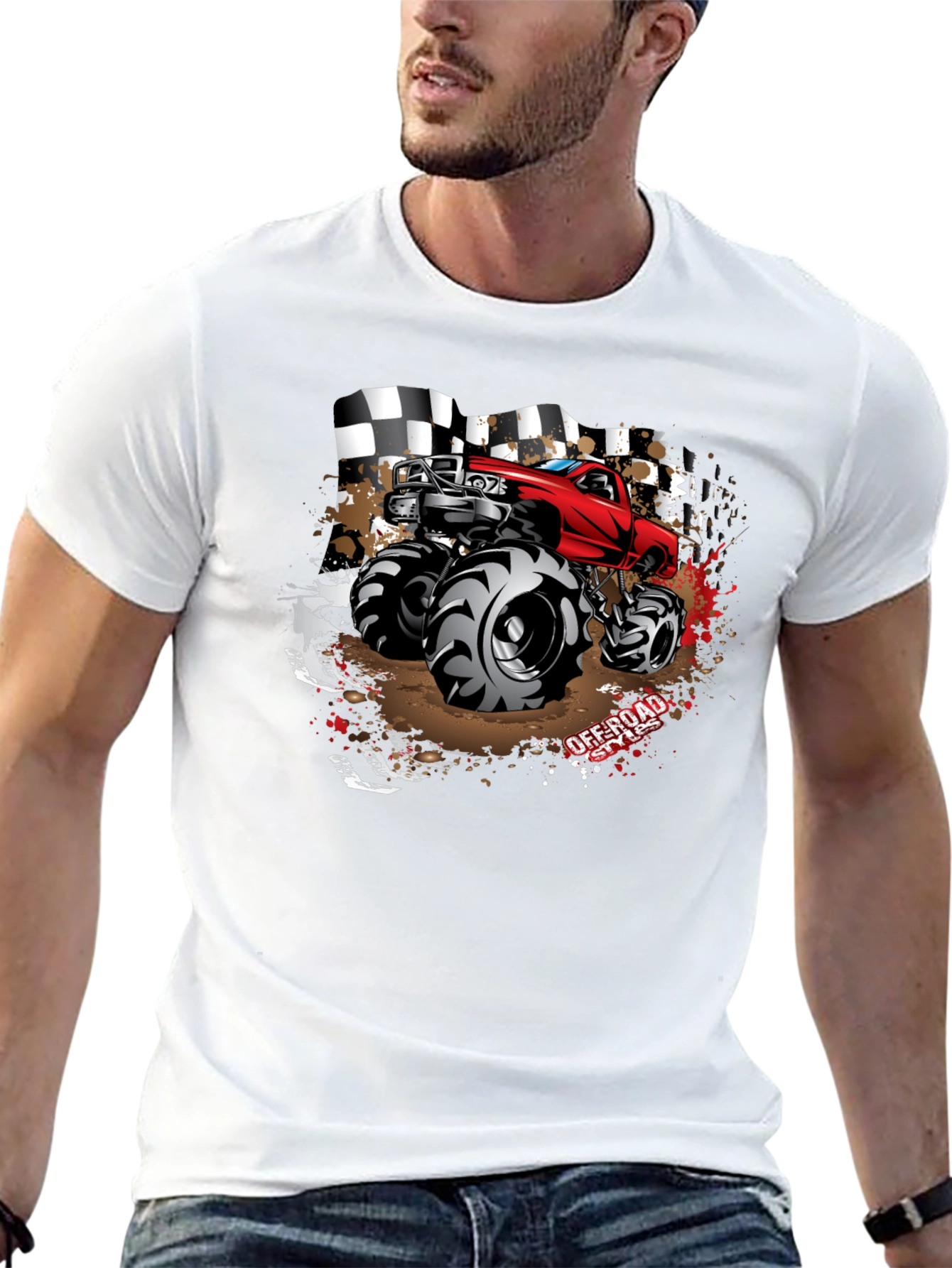 Black Monster Truck Off-Road T-Shirt view 13
