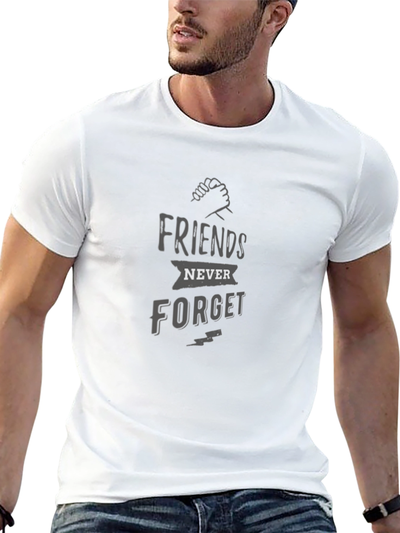 Friends Never Forget Graphic Black Tee - 13
