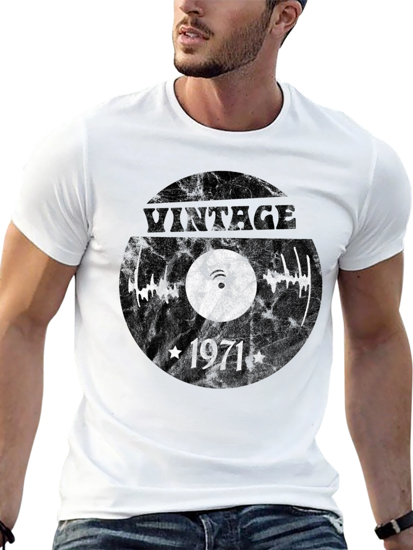 Black Vintage 1971 Record T-Shirt view 13