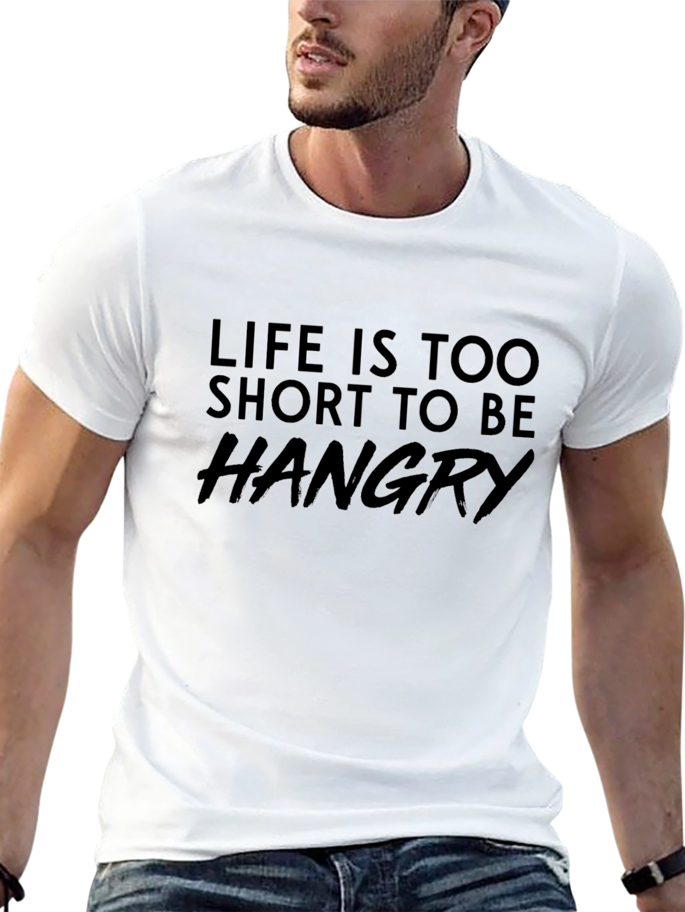 Black Life is Too Short to Be Hangry Funny Graphic Tee view 13